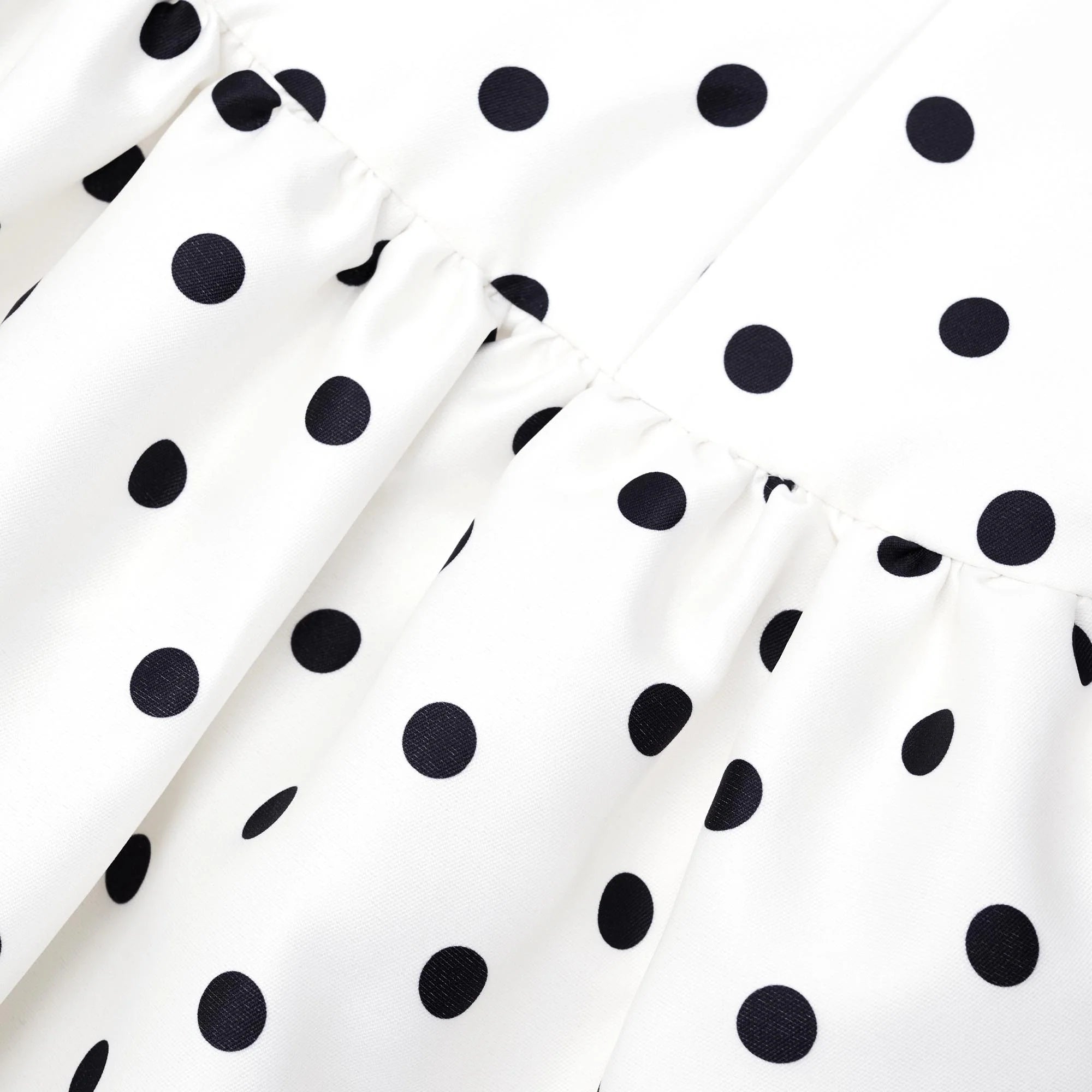 CREAM POLKA DOT TAFFETA MIDI DRESS FOR PARTIES