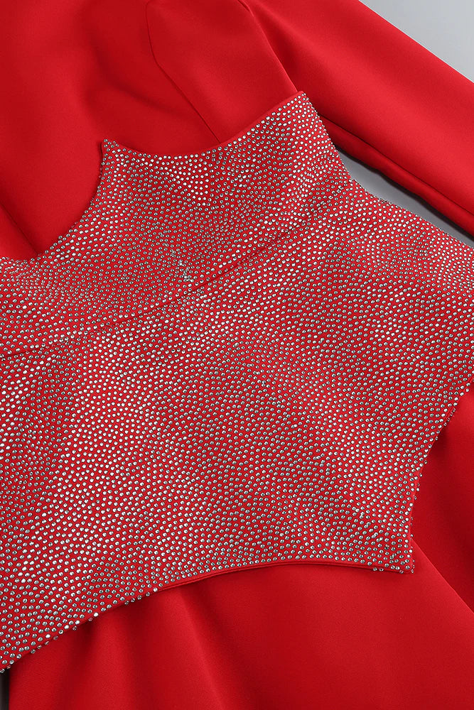 ATALANTA KEILANI RED LONG SLEEVE MINI BODYSUIT