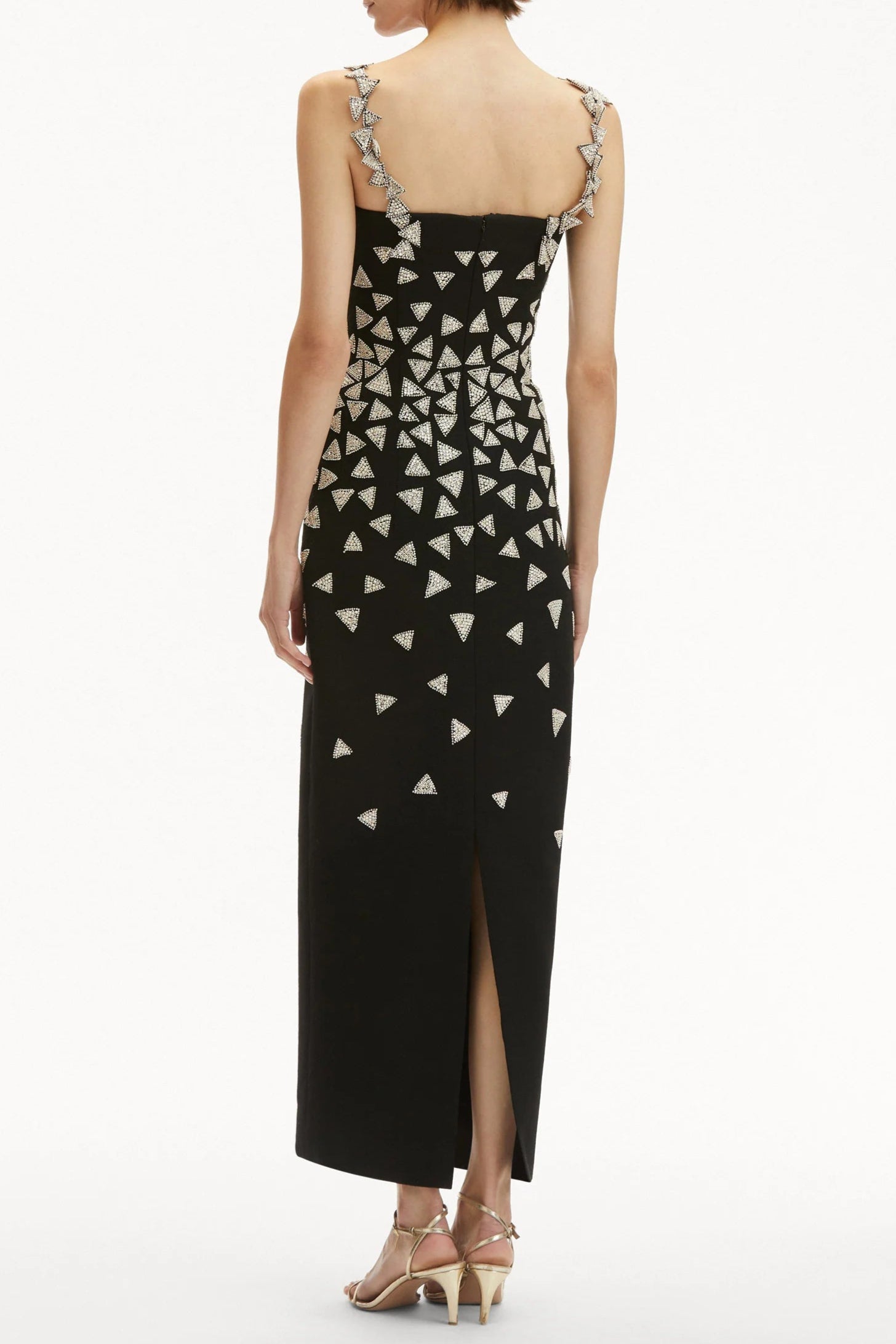 CRYSTAL TRIANGLE MAXI BANDAGE PARTY DRESS
