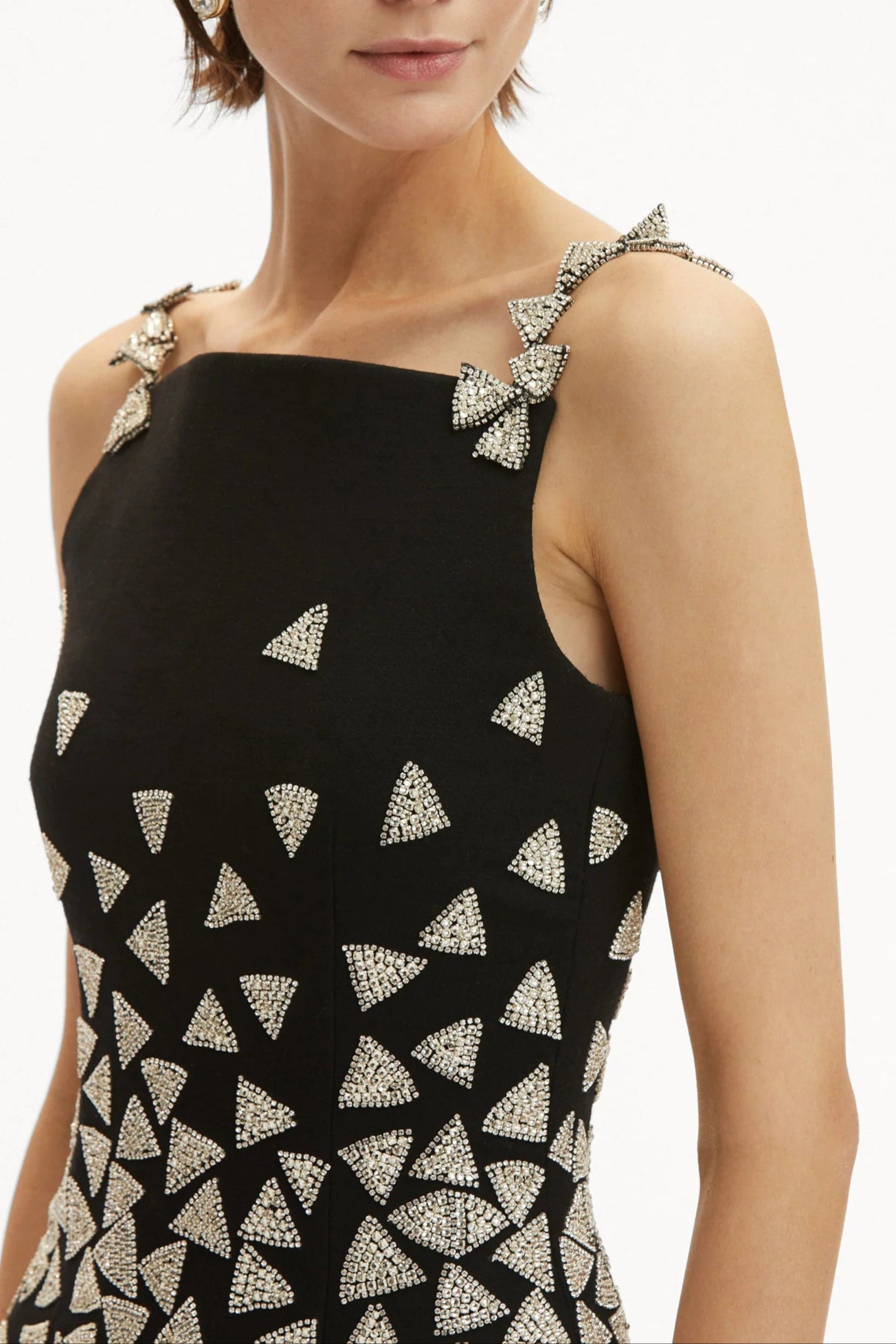 CRYSTAL TRIANGLE MAXI BANDAGE PARTY DRESS