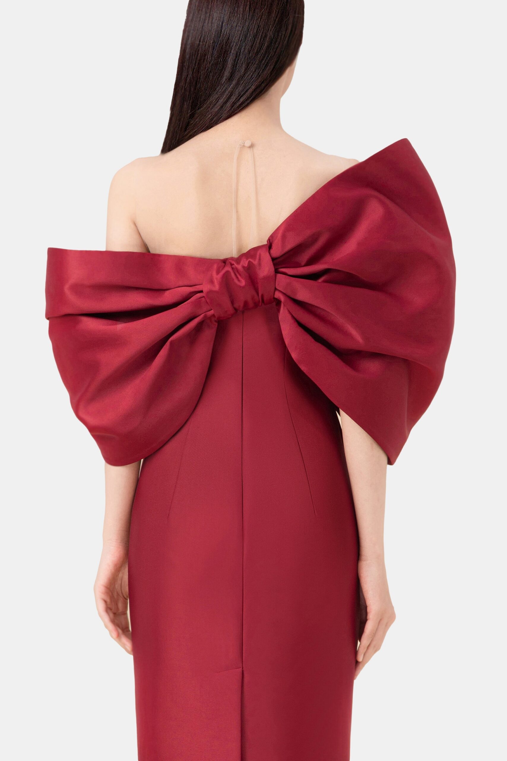 RED BIG BOW DRESS, PARTY FORMAL SILHOUETTE