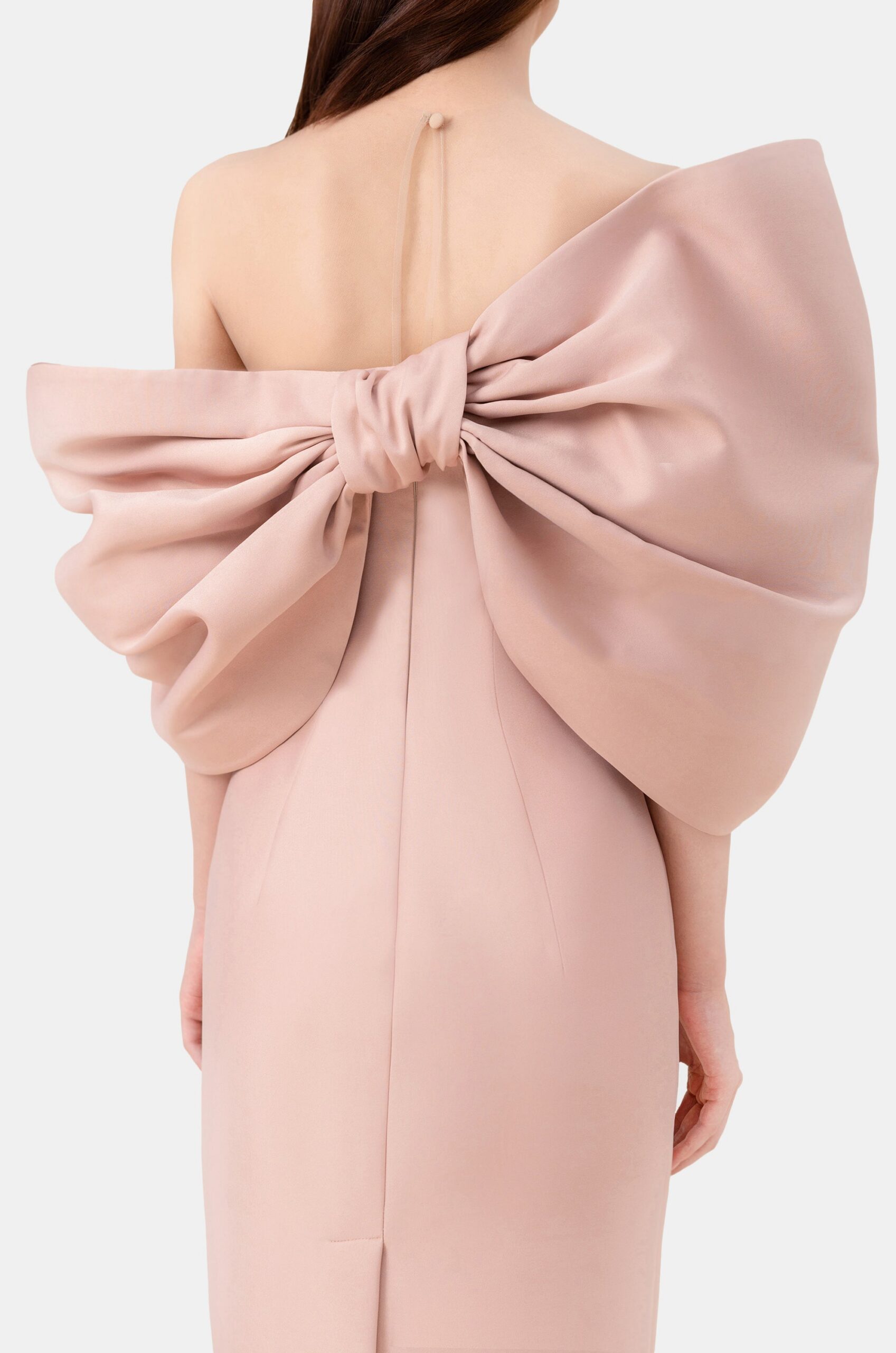 PINK BIG BOW MIDI DRESS FOR PARTY