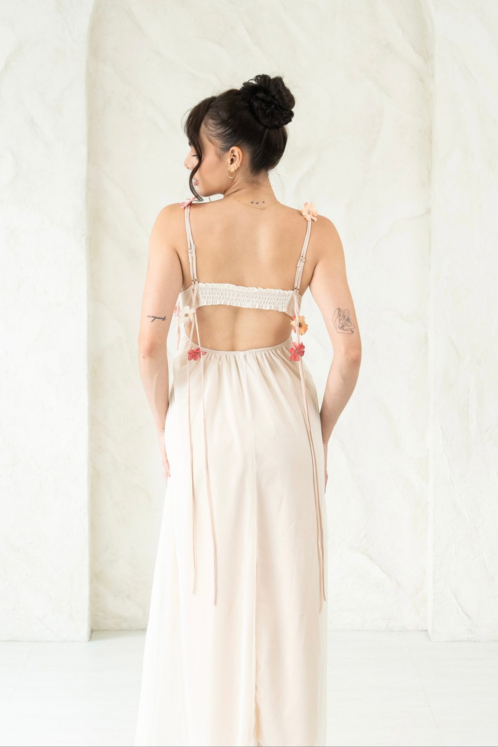 FARAH FLORAL MAXI DRESS IVORY - BOHO WEDDING GUEST