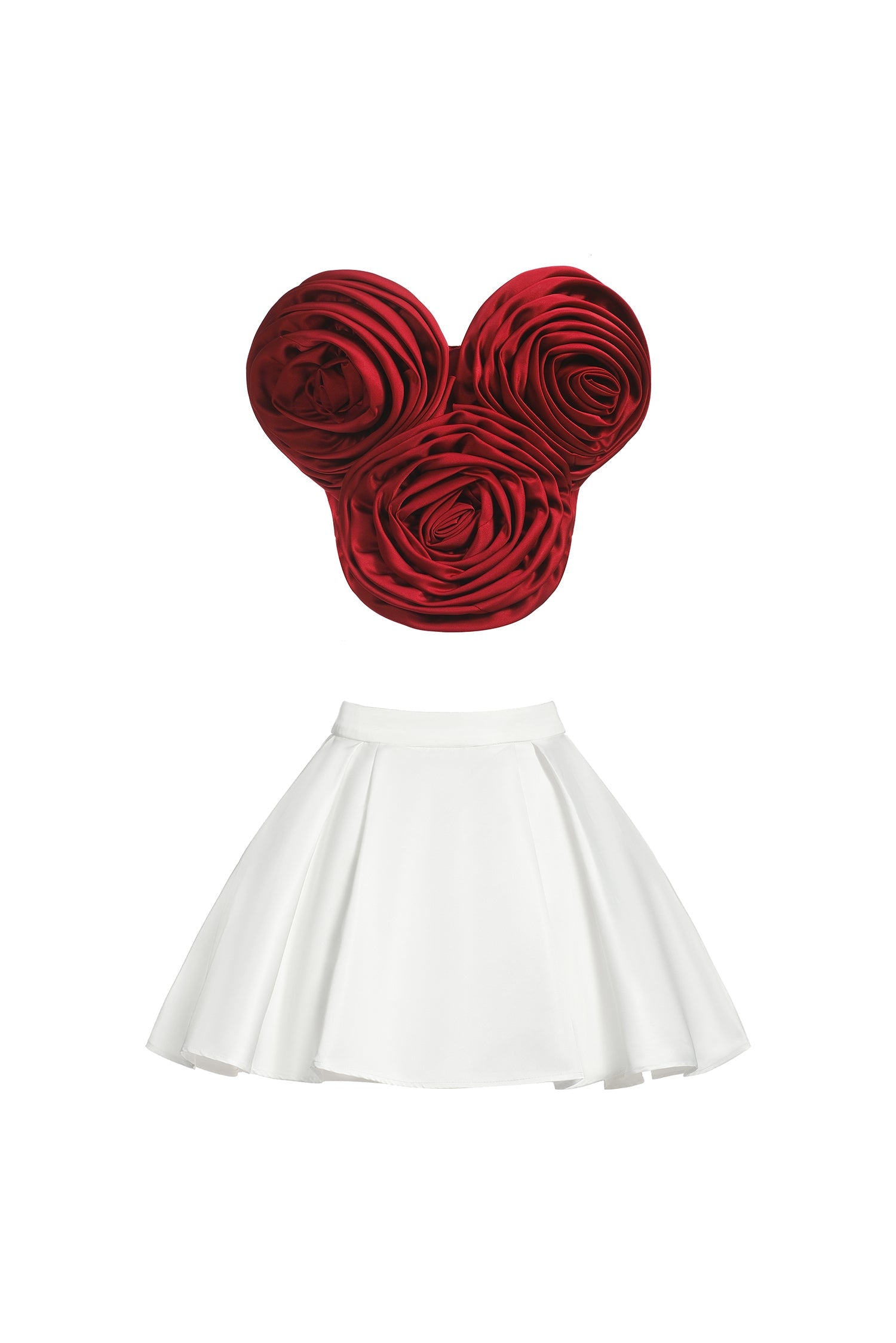 NEELA 3D FLOWER STRAPLESS MINI COCKTAIL DRESS
