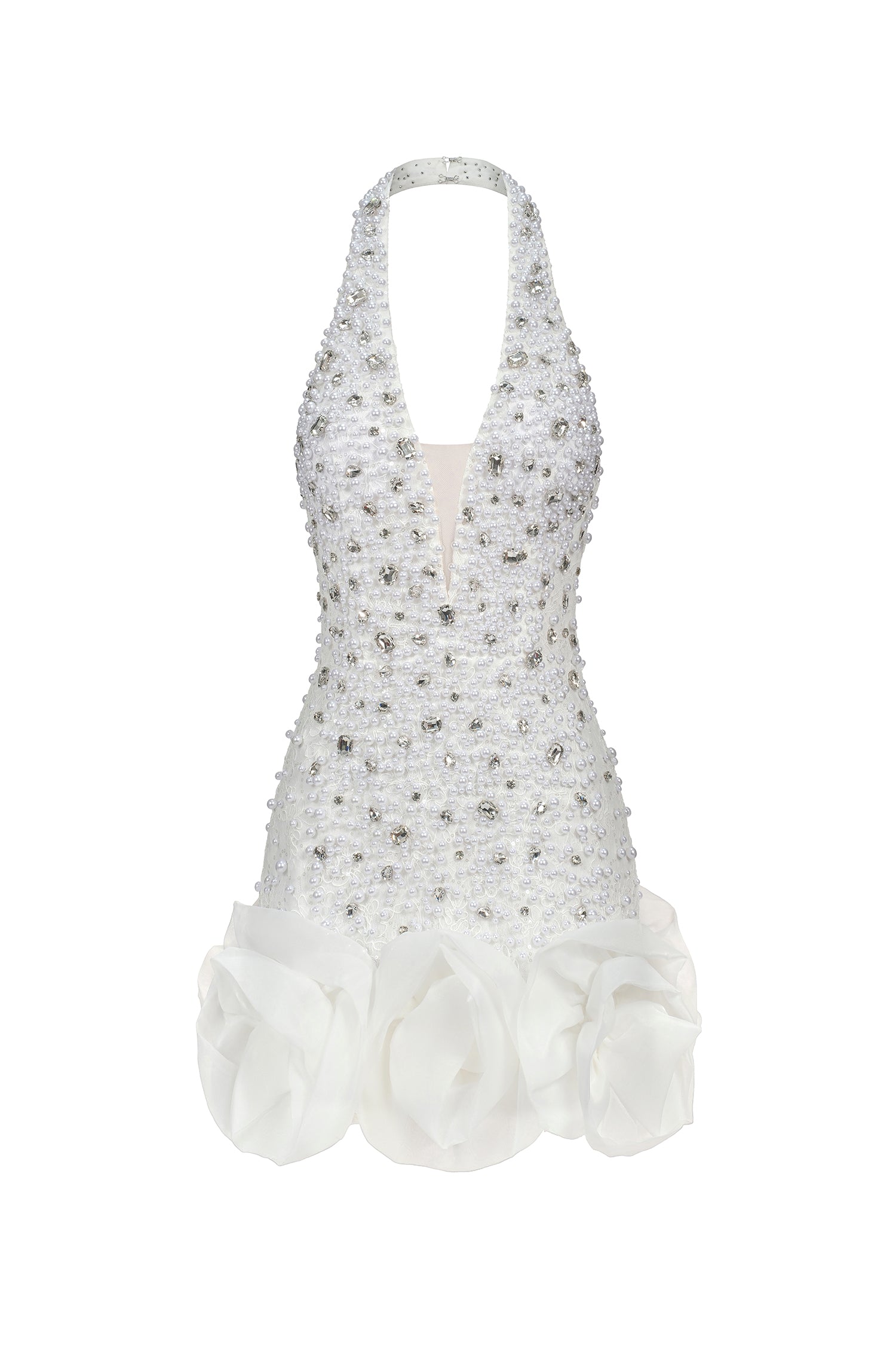 TOVE SLEEVELESS V-NECK DIAMOND FLOWER MINI DRESS