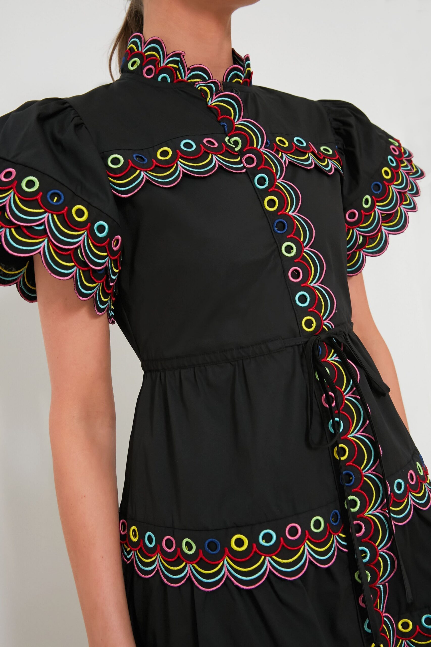 WAVY RUCHED MINI DRESS BLACK PARTY