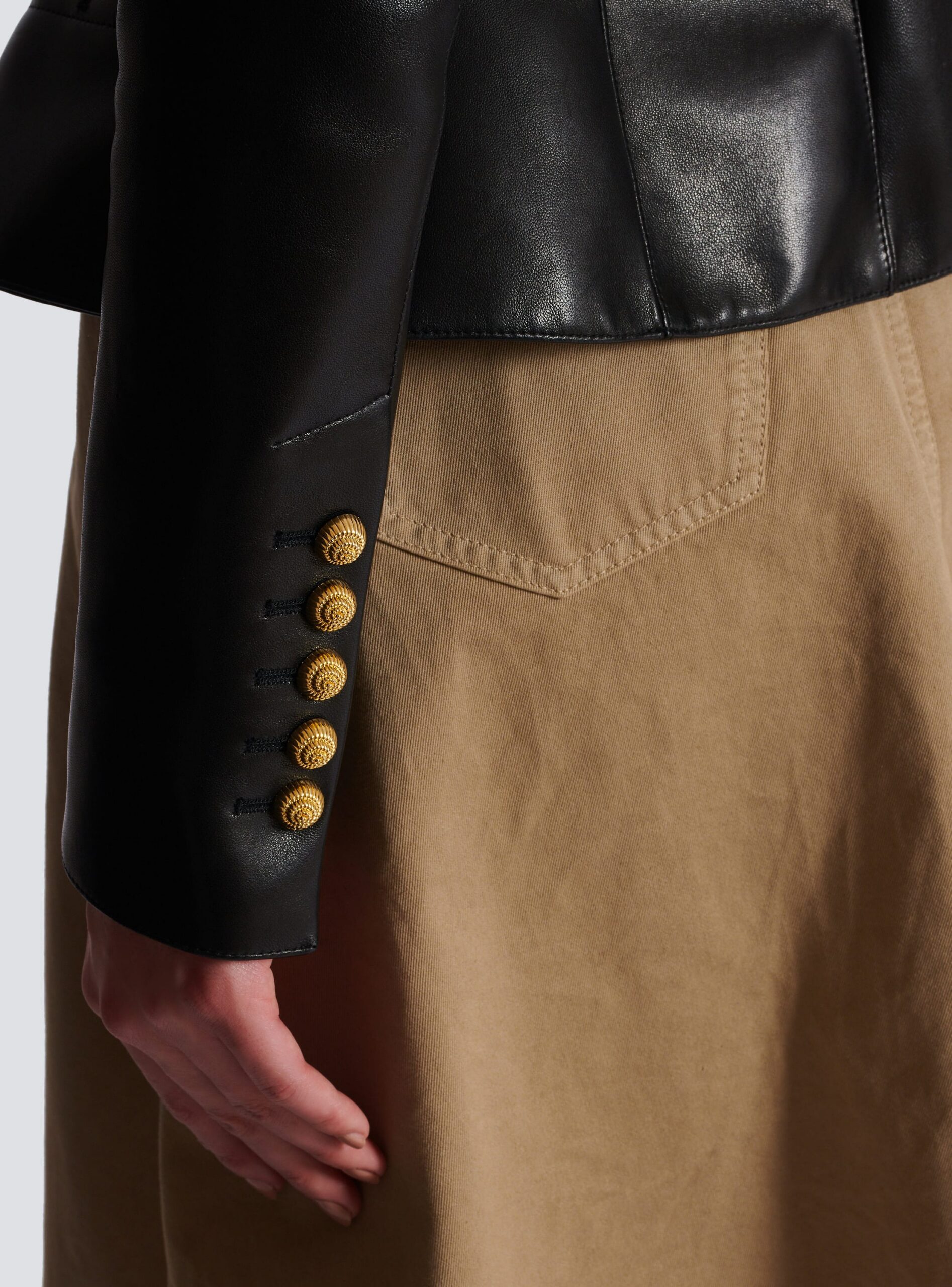 LAMBSKIN LEATHER PEPLUM BLAZER FOR WEDDING