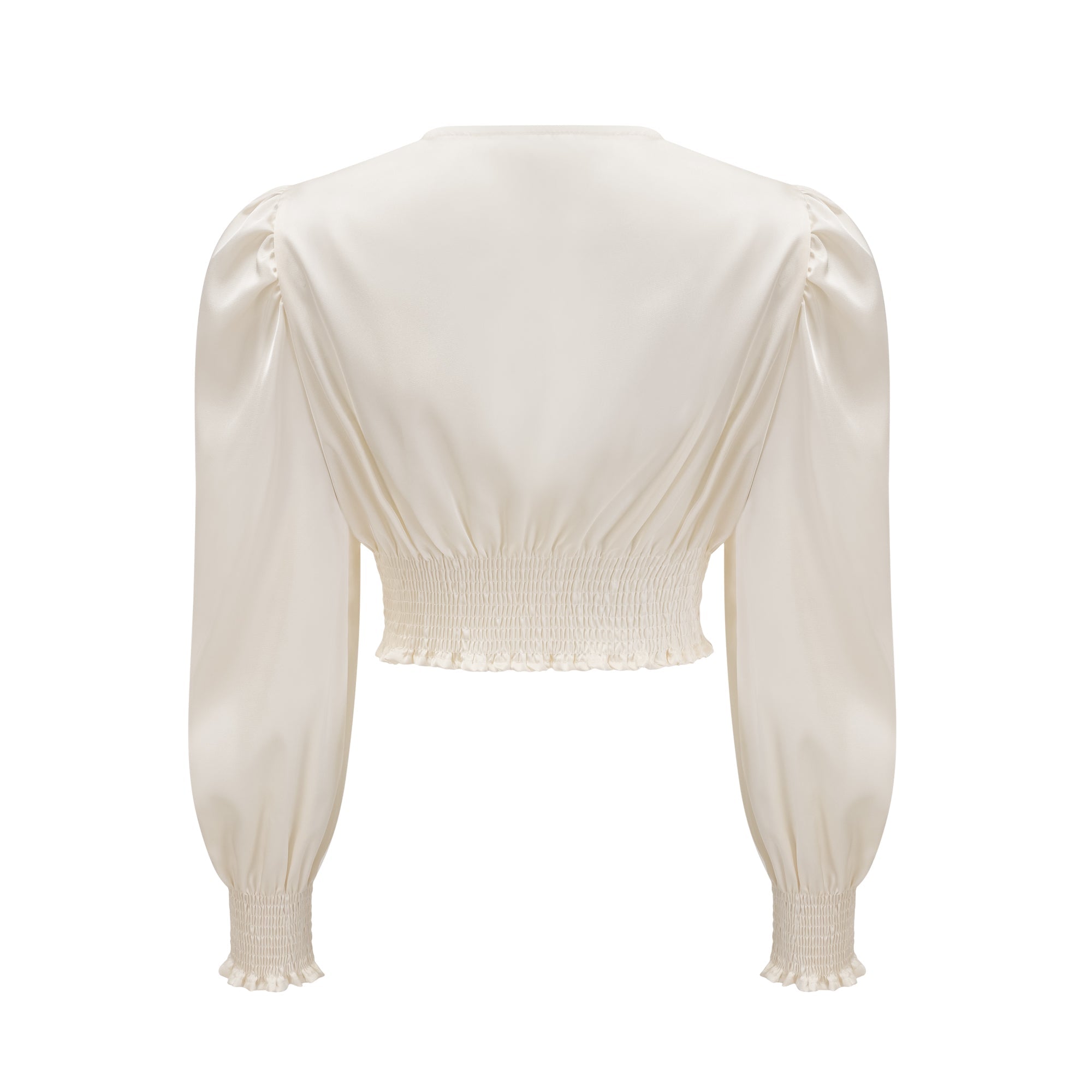 NOURIA WHITE FAUX FLOWER TWIST CROP TOP