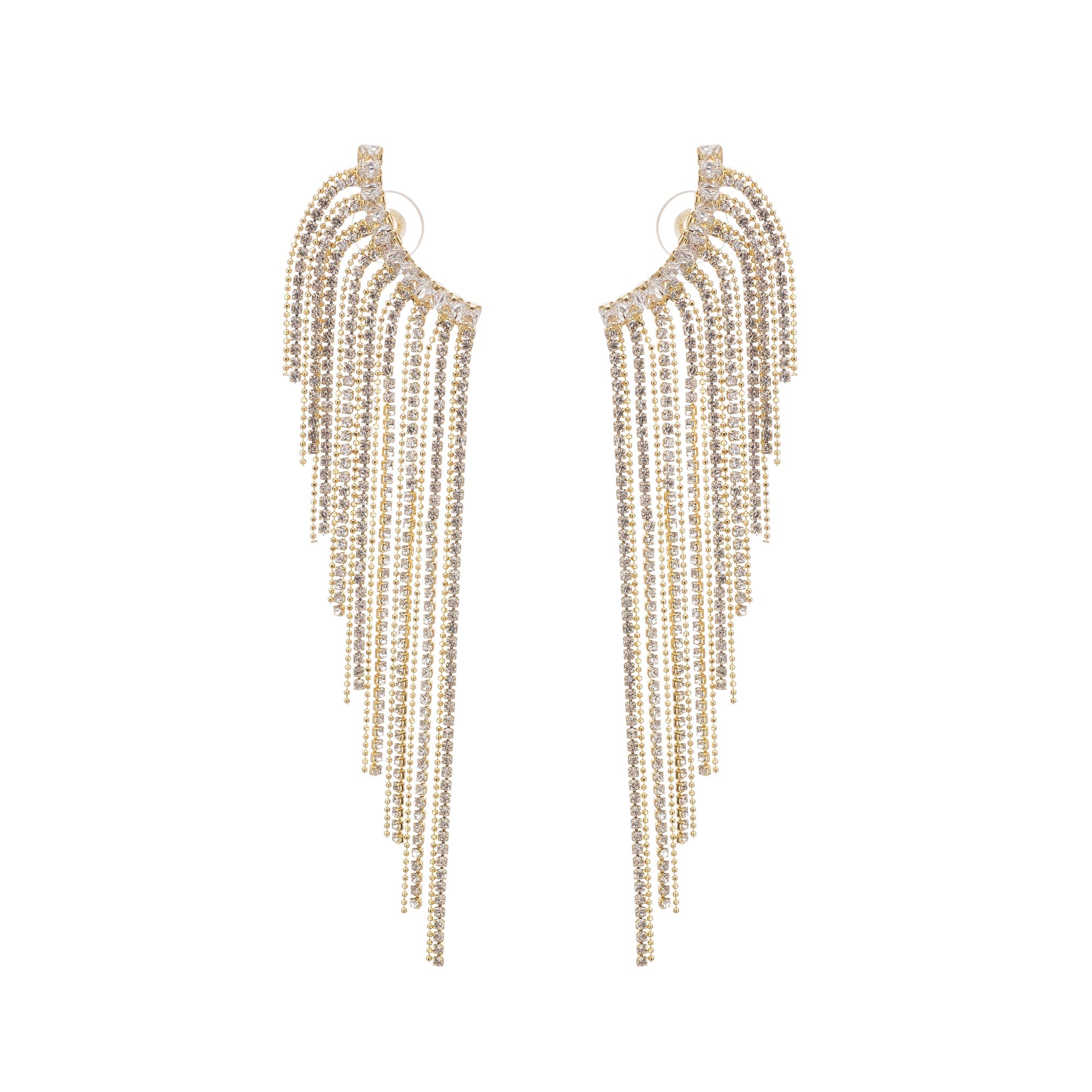 CRYSTAL TASSEL EARRINGS FOR WEDDING PARTY GLAM