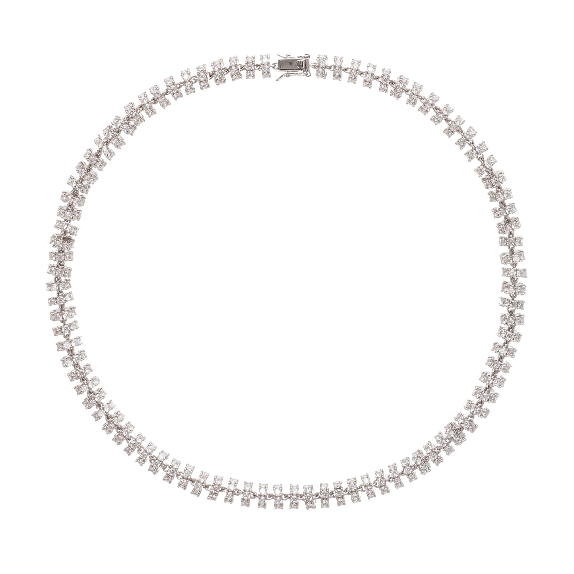 DSC01184 SILVER CRYSTAL STATEMENT NECKLACE FOR EVENING