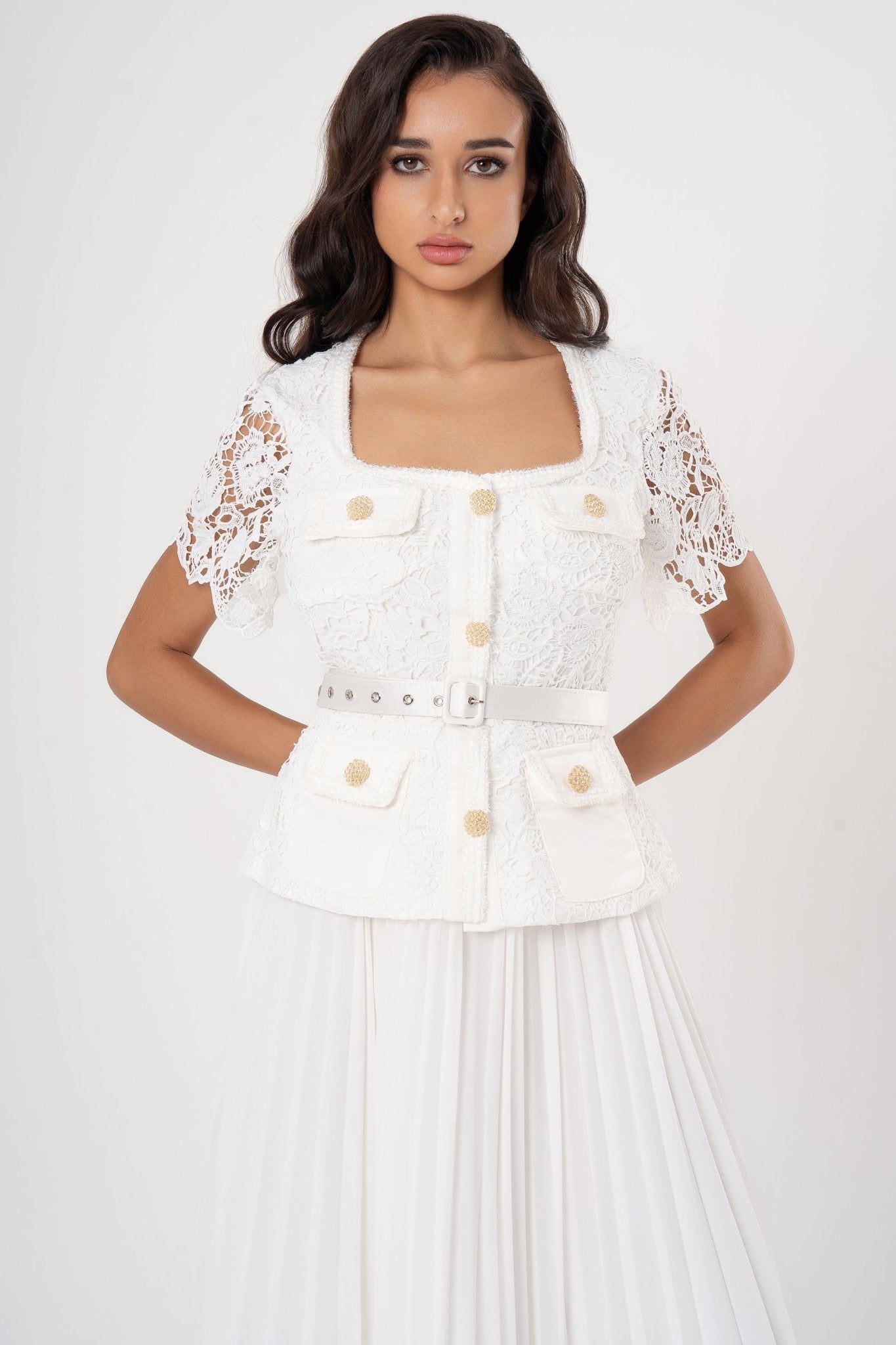 **ANGELICA: MIDI A-LINE DRESS FOR WEDDING GUEST**