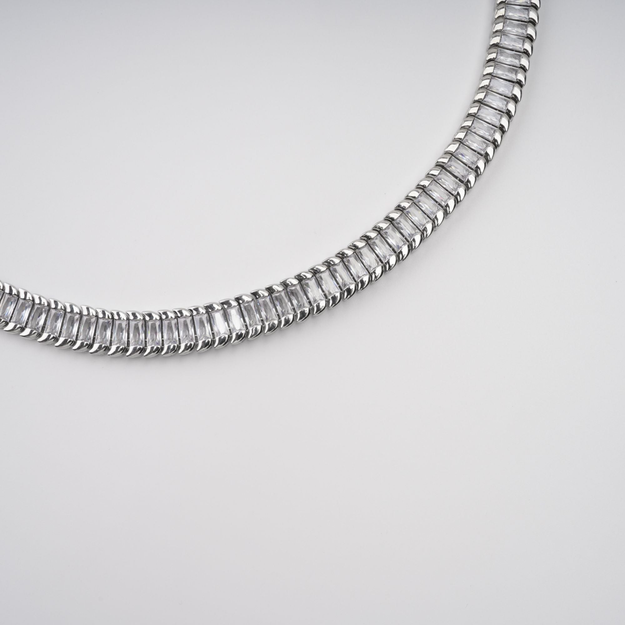 SILVER CRYSTAL STATEMENT NECKLACE FOR WEDDING PARTY