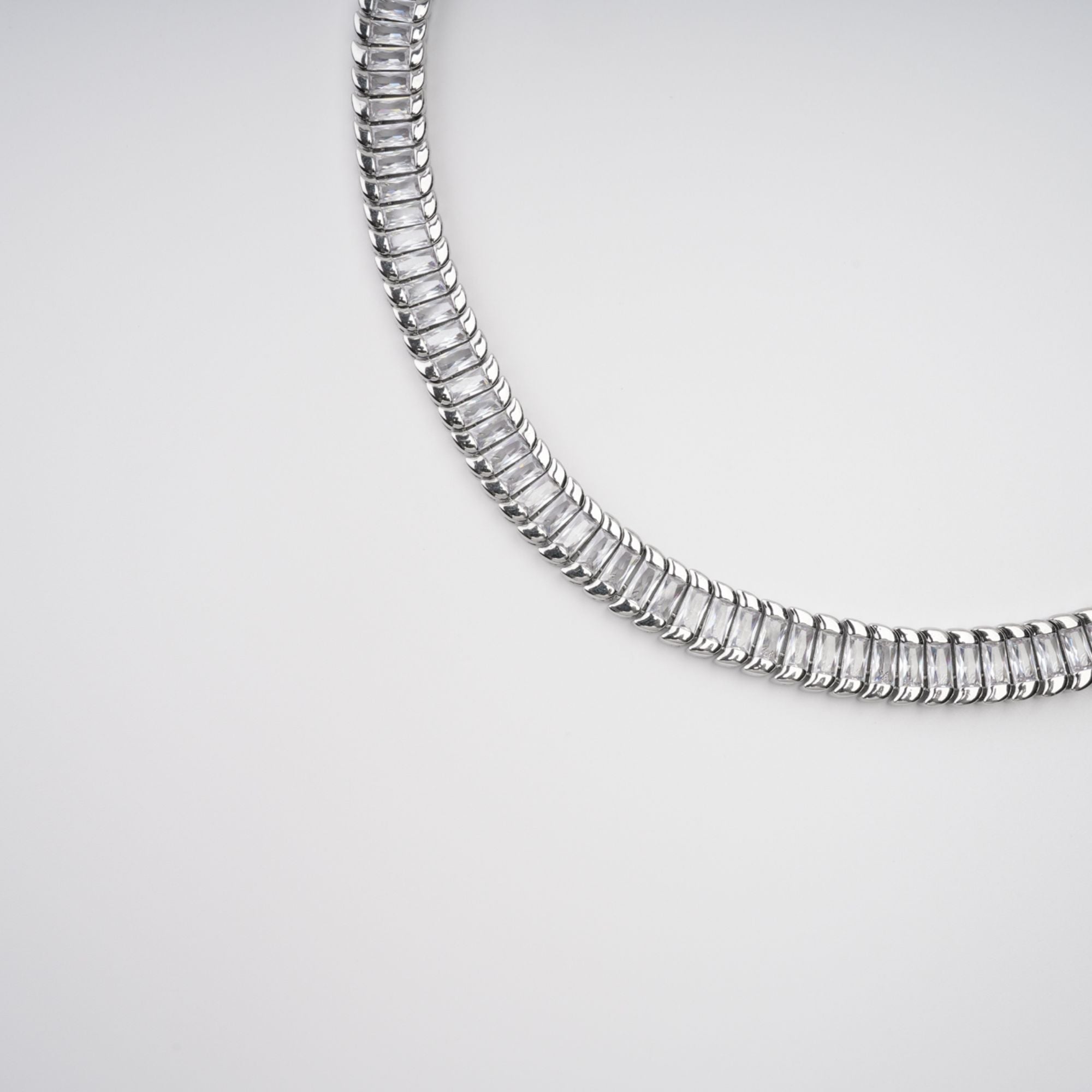 SILVER CRYSTAL STATEMENT NECKLACE FOR WEDDING PARTY