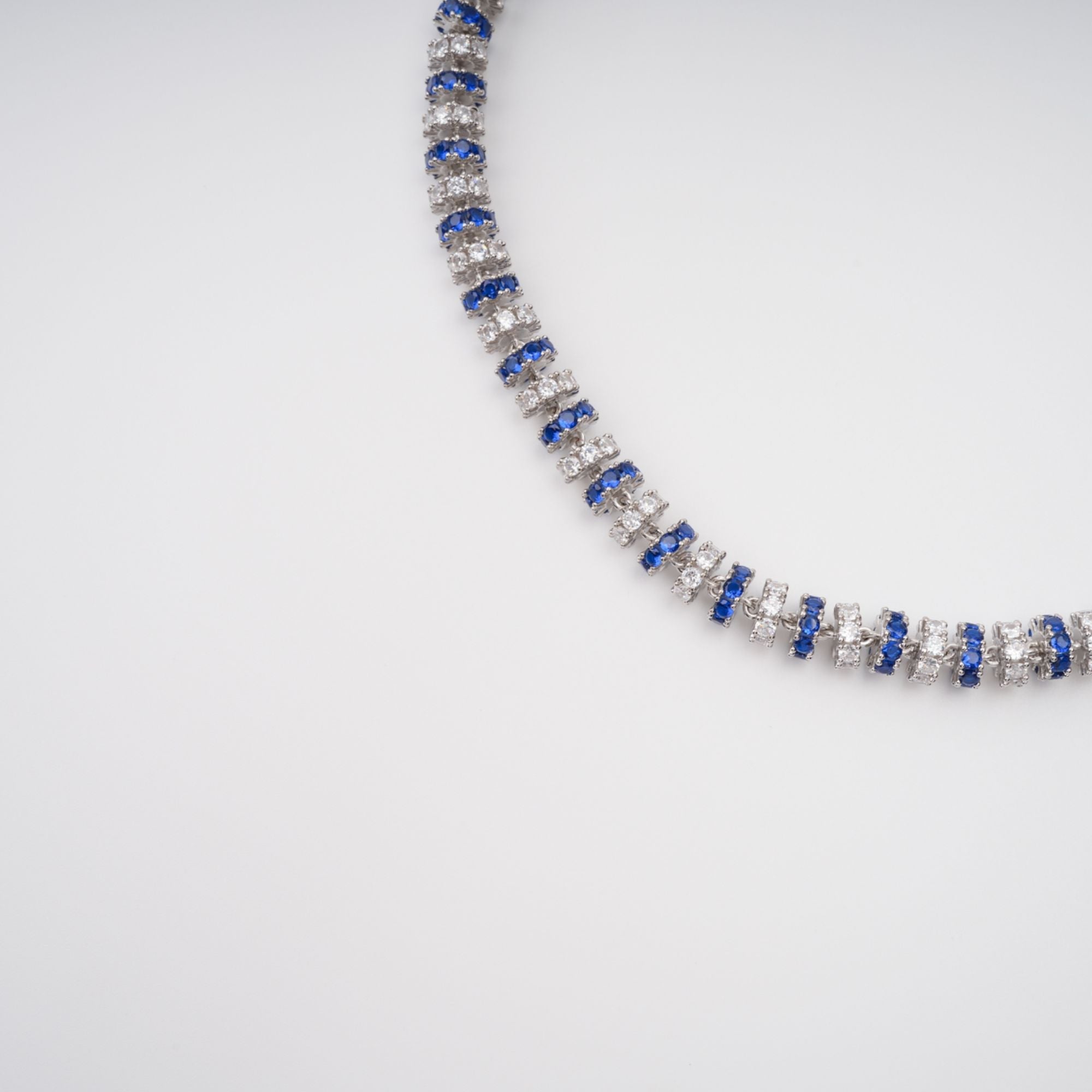 SANDRINE BLUE CRYSTAL NECKLACE – EVENING PARTY JEWELRY