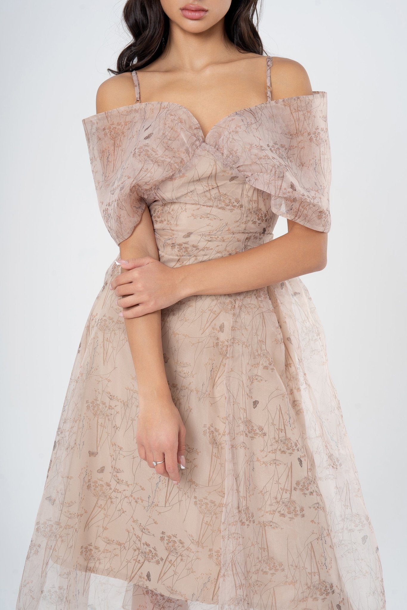 SATIN WRAP MIDI DRESS FOR EVENING PARTIES