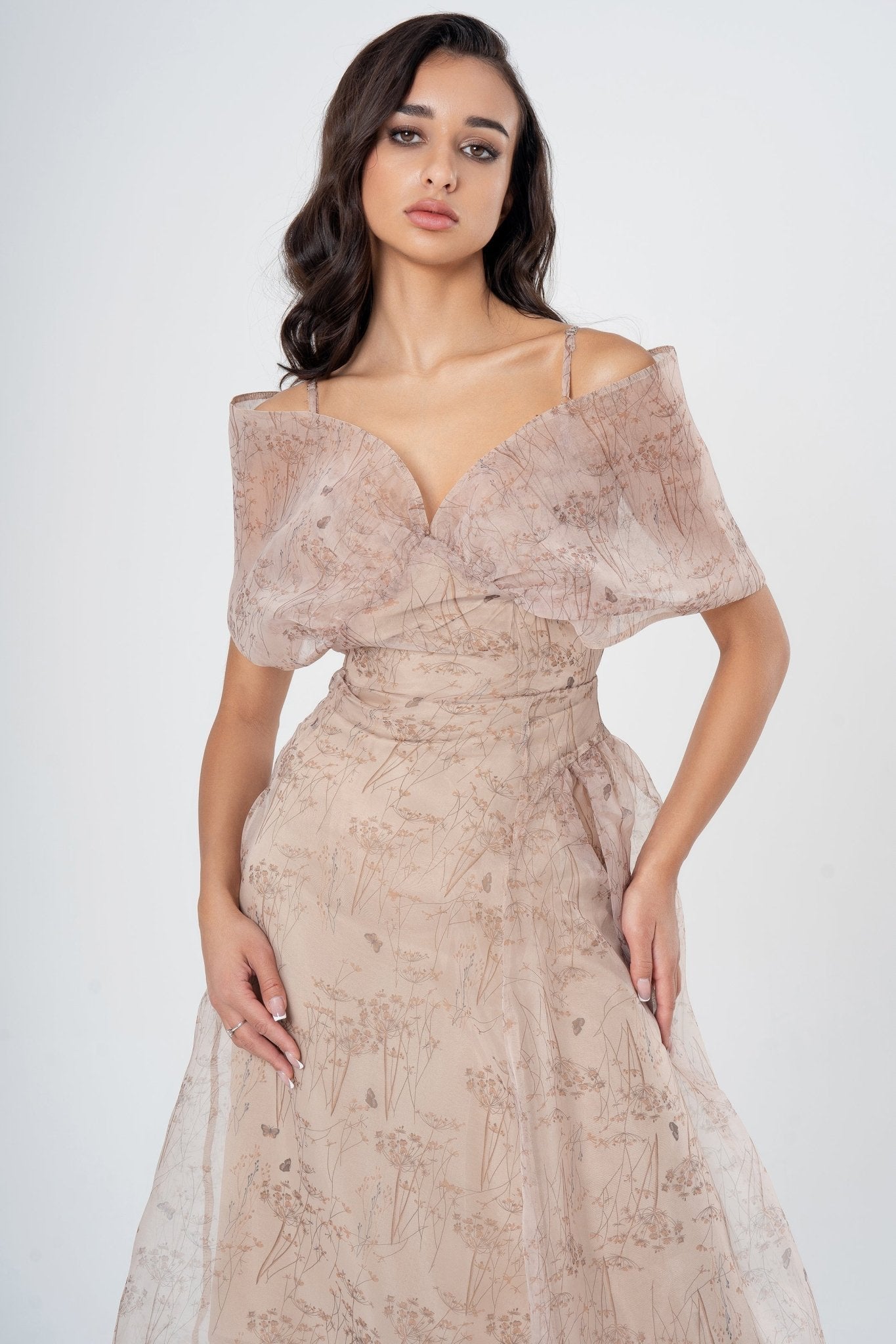 SATIN WRAP MIDI DRESS FOR EVENING PARTIES