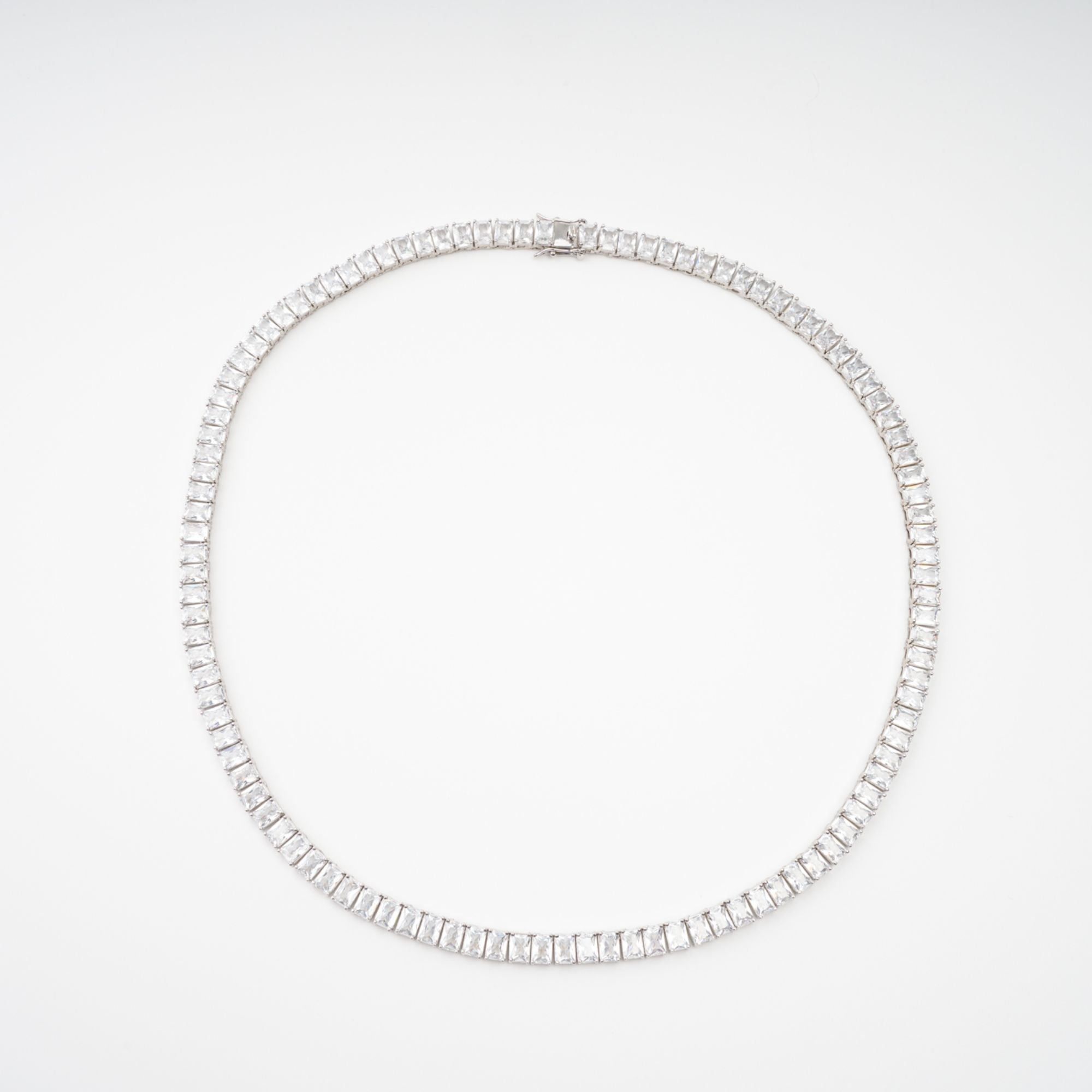 FLORENCE SILVER CRYSTAL STATEMENT NECKLACE
