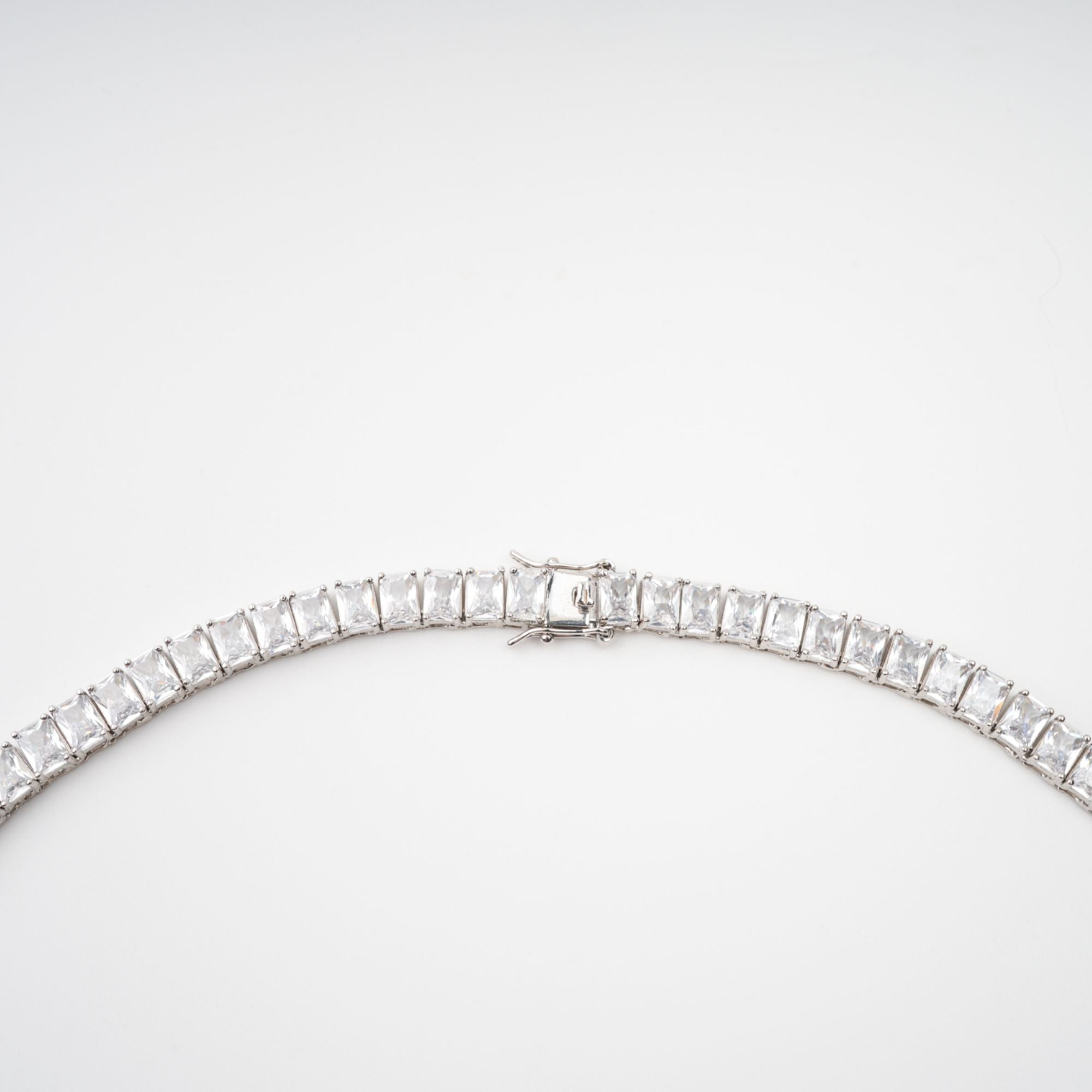 FLORENCE SILVER CRYSTAL STATEMENT NECKLACE