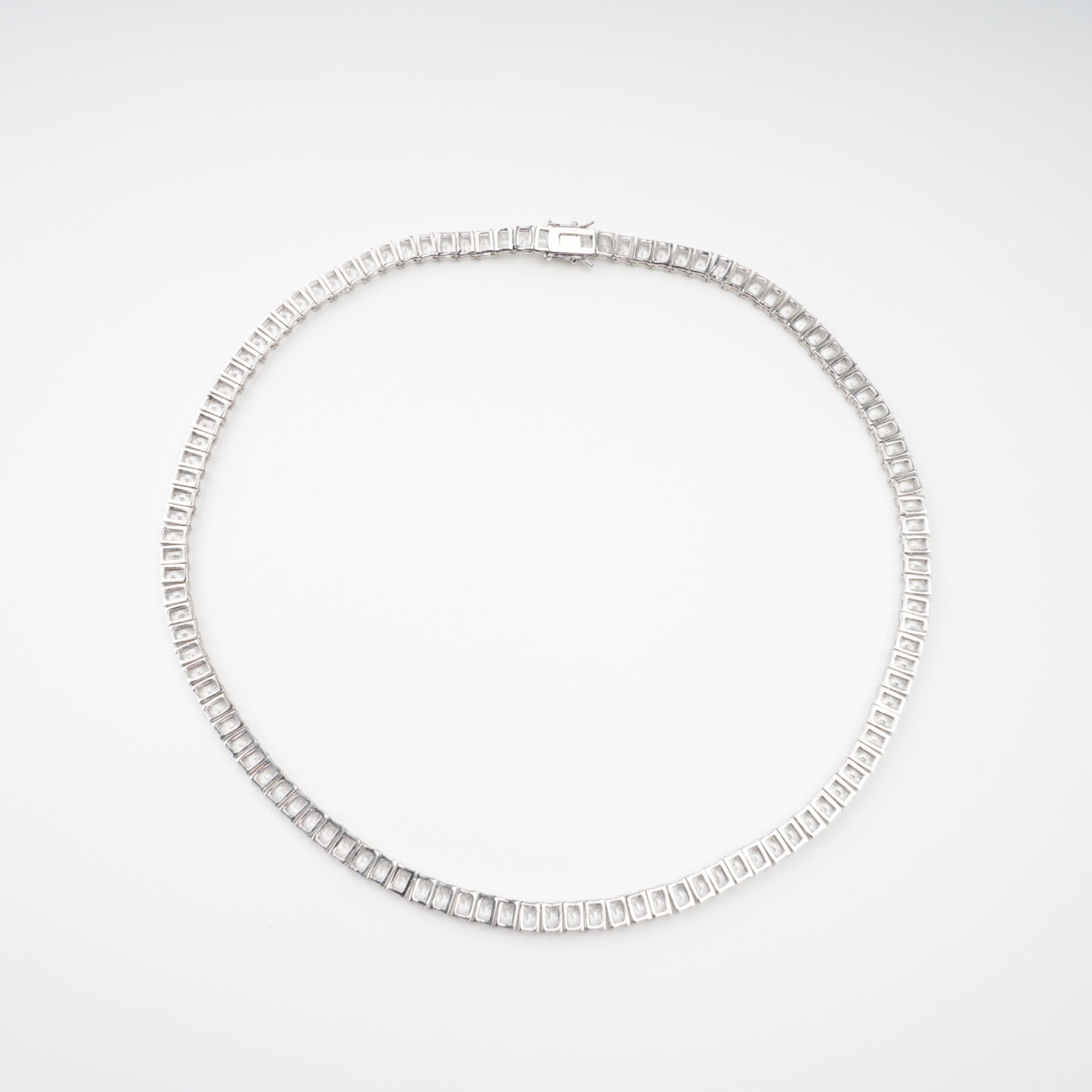 FLORENCE SILVER CRYSTAL STATEMENT NECKLACE