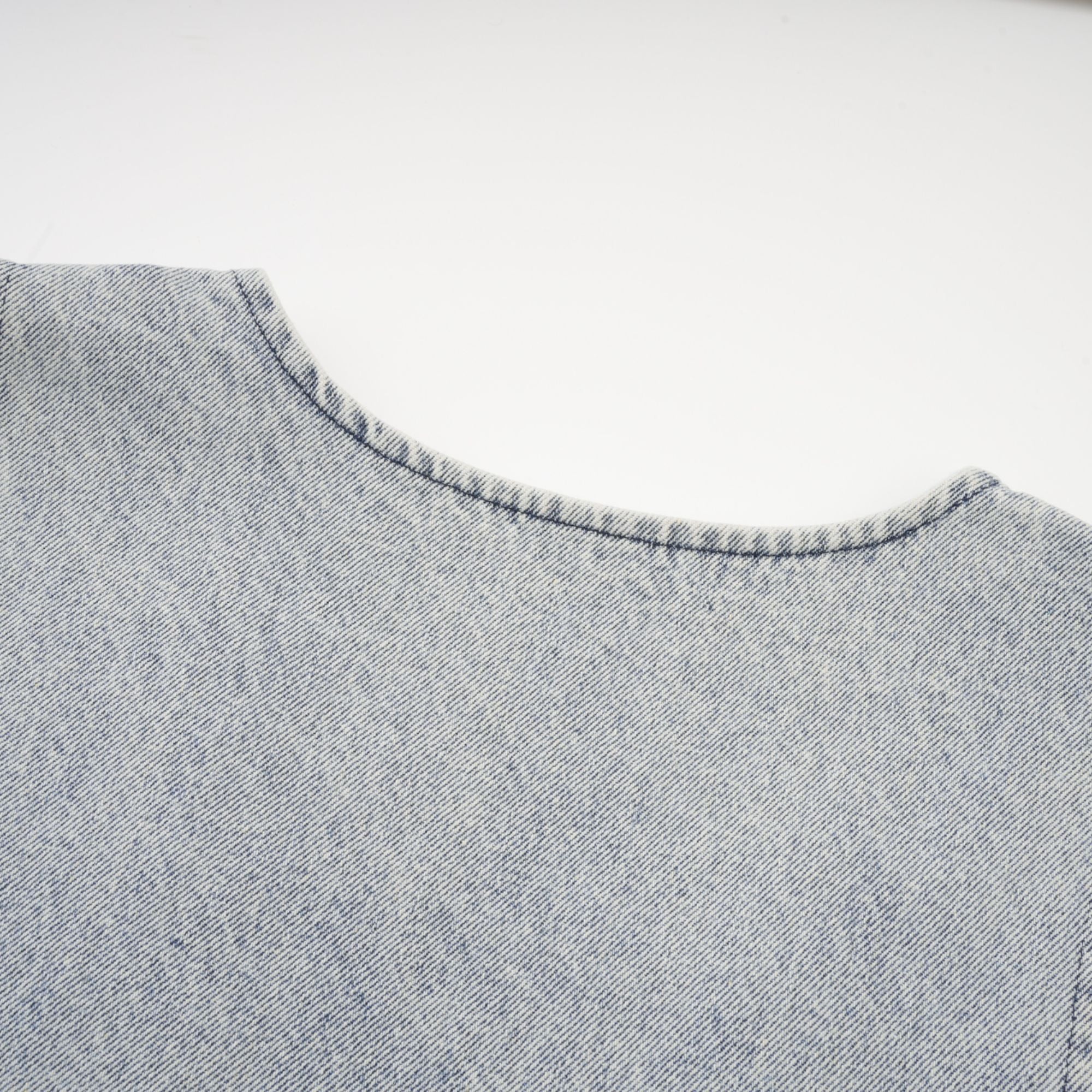 DAPHNE BLUE CRYSTAL SLEEVELESS DENIM MINI DRESS