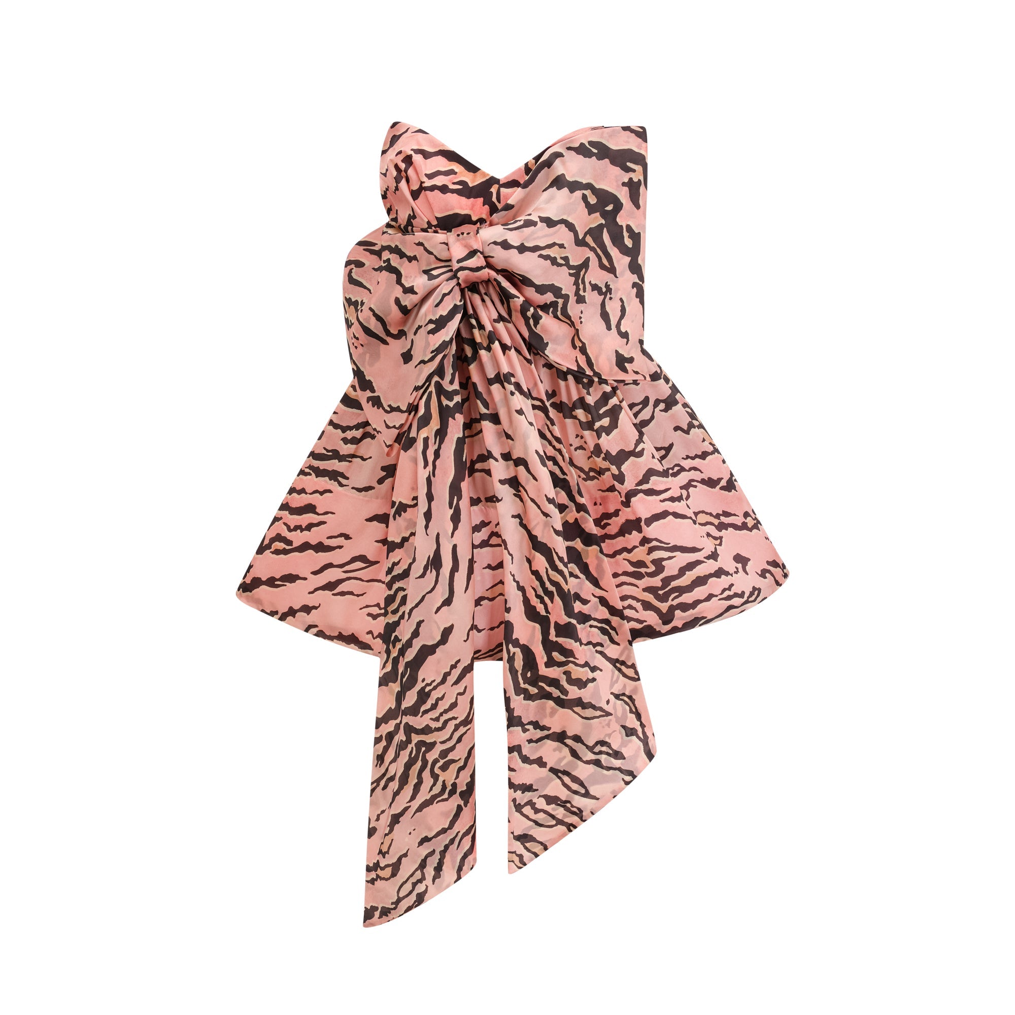 LILLIE BOW-DETAIL FLARED MINI DRESS