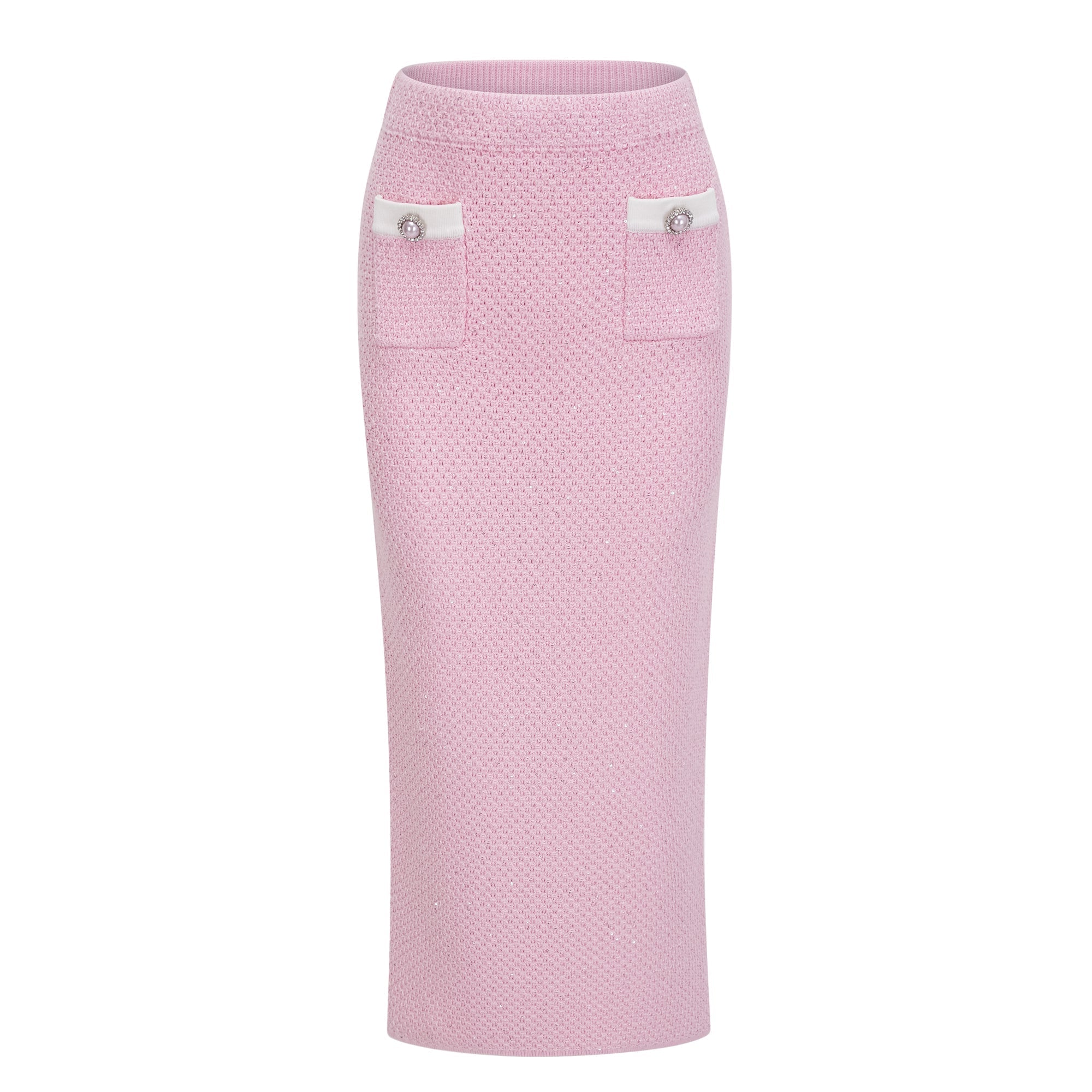 SHIRLEY SEQUINED KNIT SET, PINK COCKTAIL PARTY