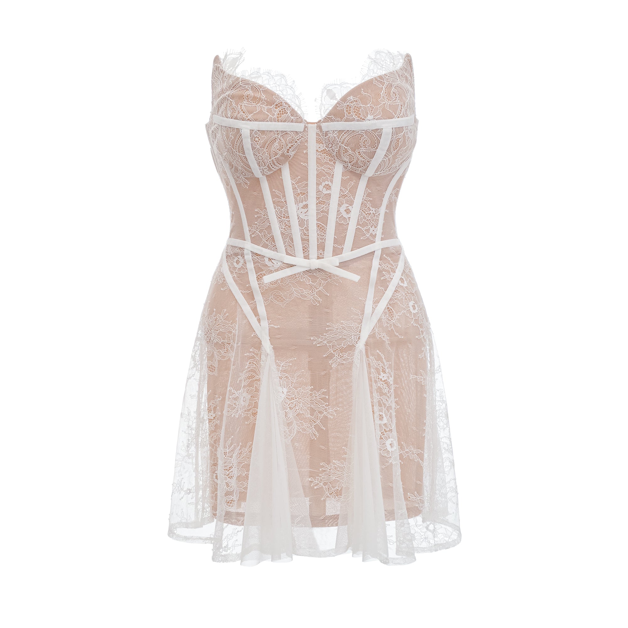 RENÉE OFF-SHOULDER LACE MINI DRESS