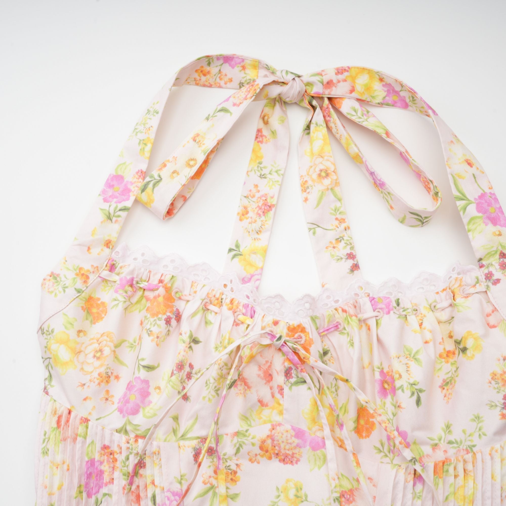 ODETTE FLORAL HALTER MIDI DRESS FOR PARTIES