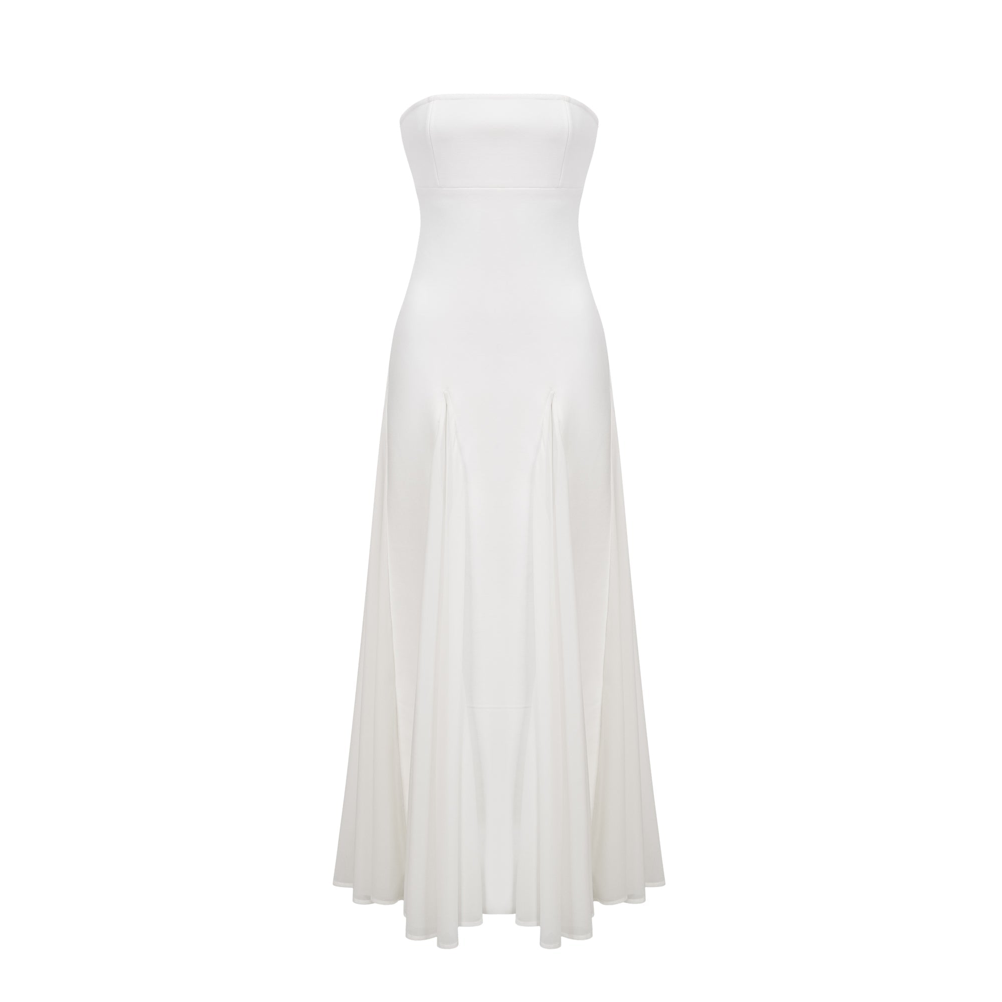 NATHALIE WHITE TULLE MAXI DRESS FOR FORMAL EVENTS