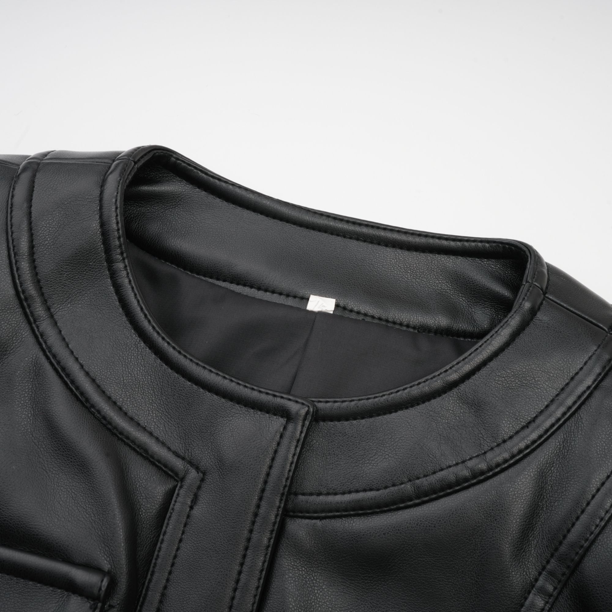 DAPHNE EYELET LEATHER JACKET & SKIRT MATCHING SET