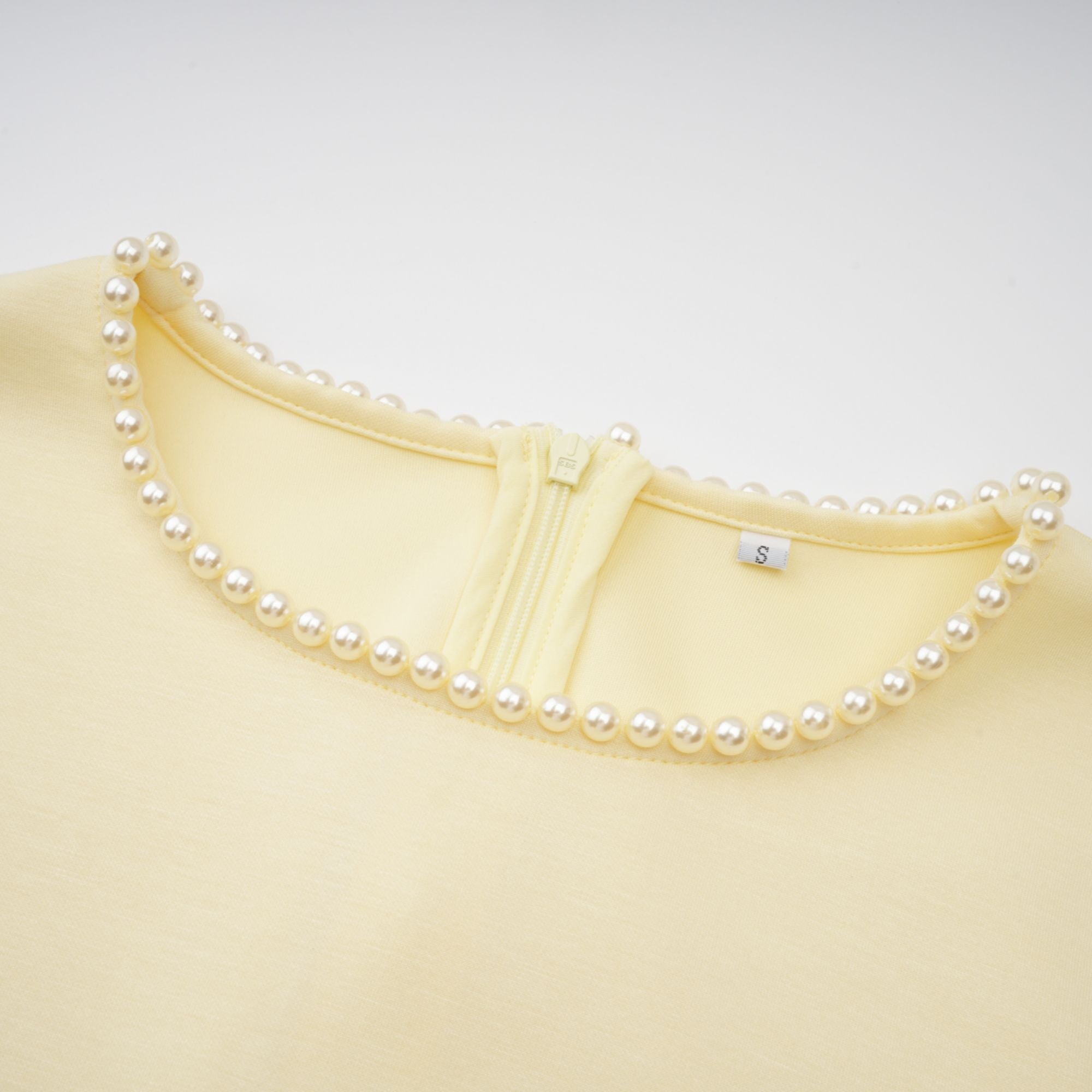 MURRAY YELLOW PEARL TRIM SHAWL MAXI DRESS