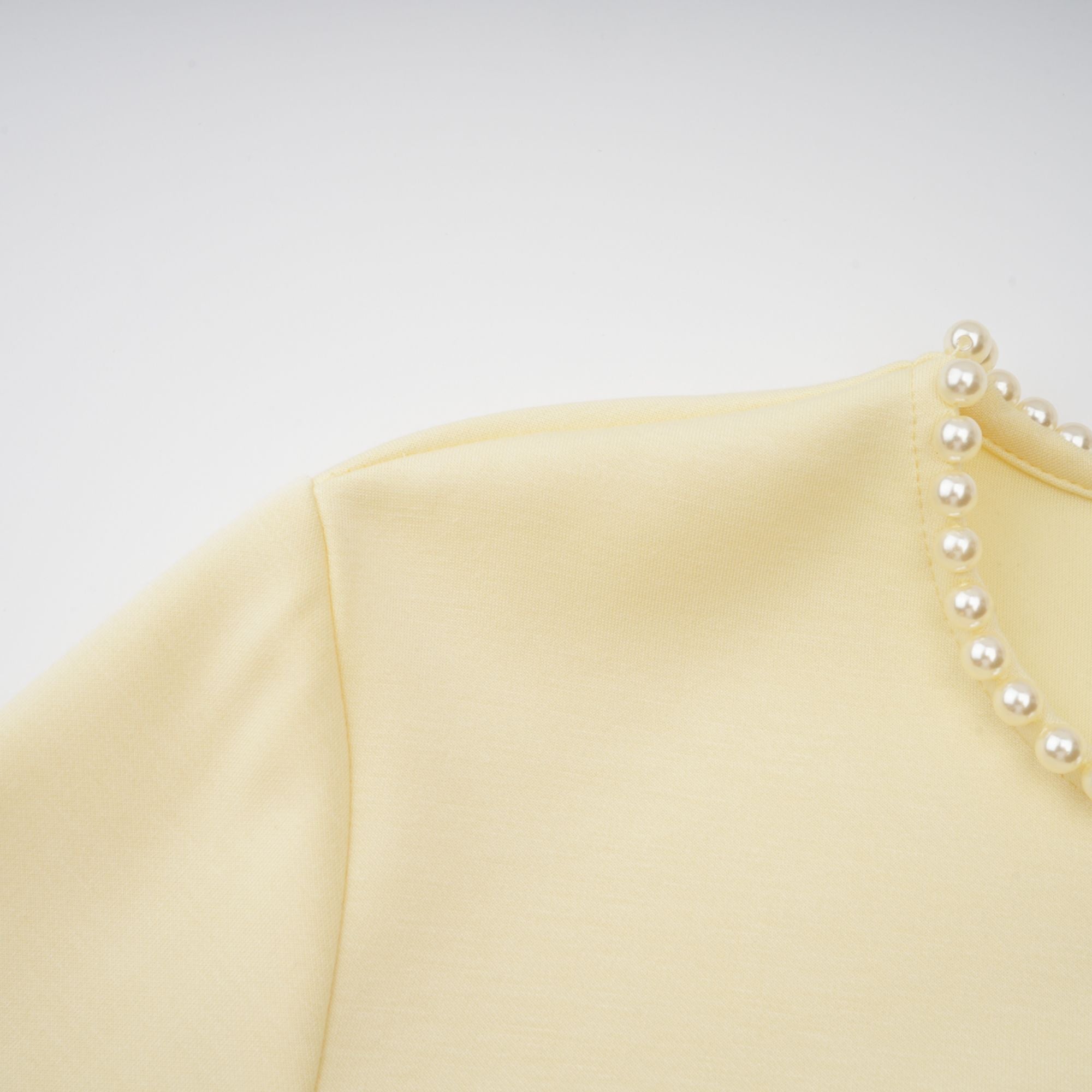 MURRAY YELLOW PEARL TRIM SHAWL MAXI DRESS