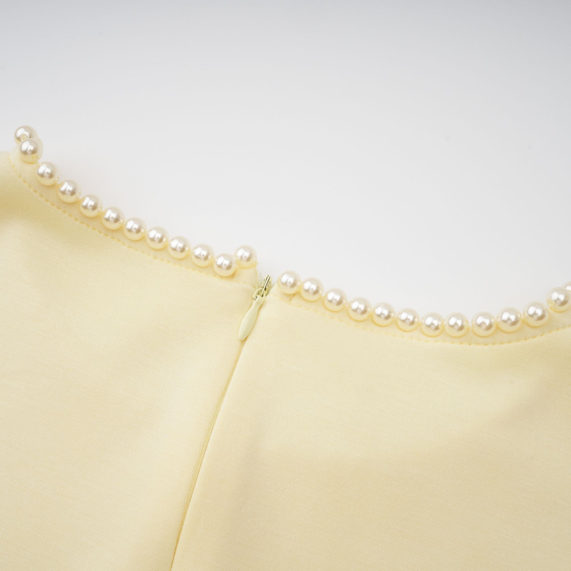 MURRAY YELLOW PEARL TRIM SHAWL MAXI DRESS