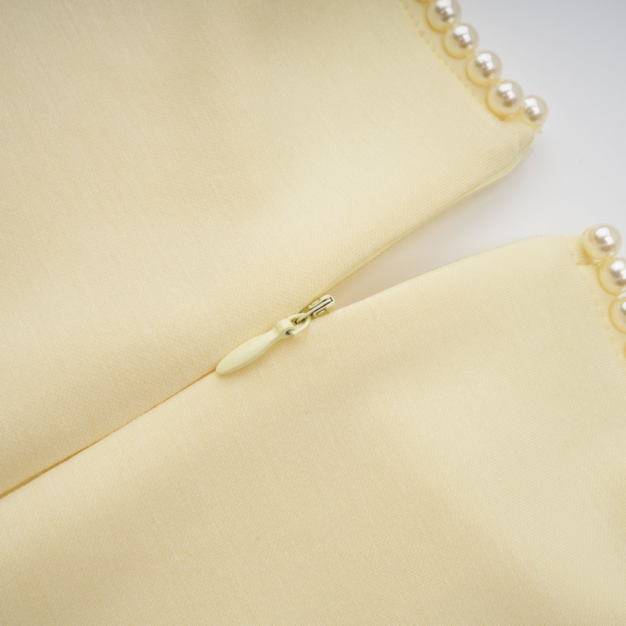 MURRAY YELLOW PEARL TRIM SHAWL MAXI DRESS