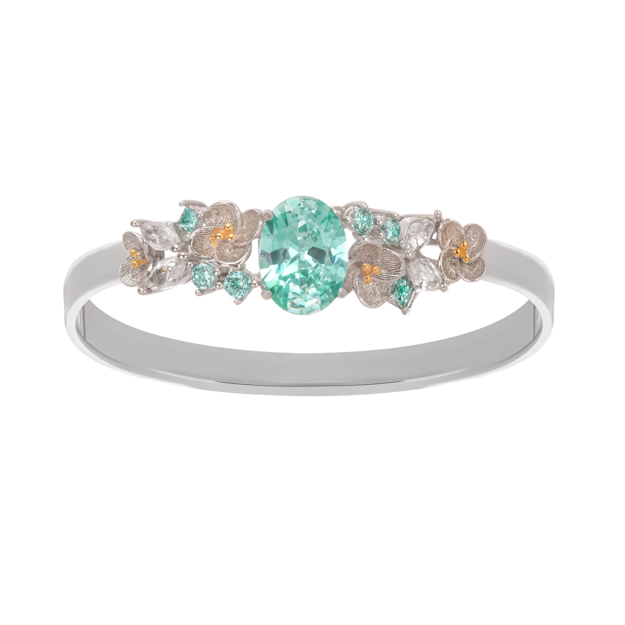 ARDELLE GREEN CRYSTAL SILVER RING STATEMENT