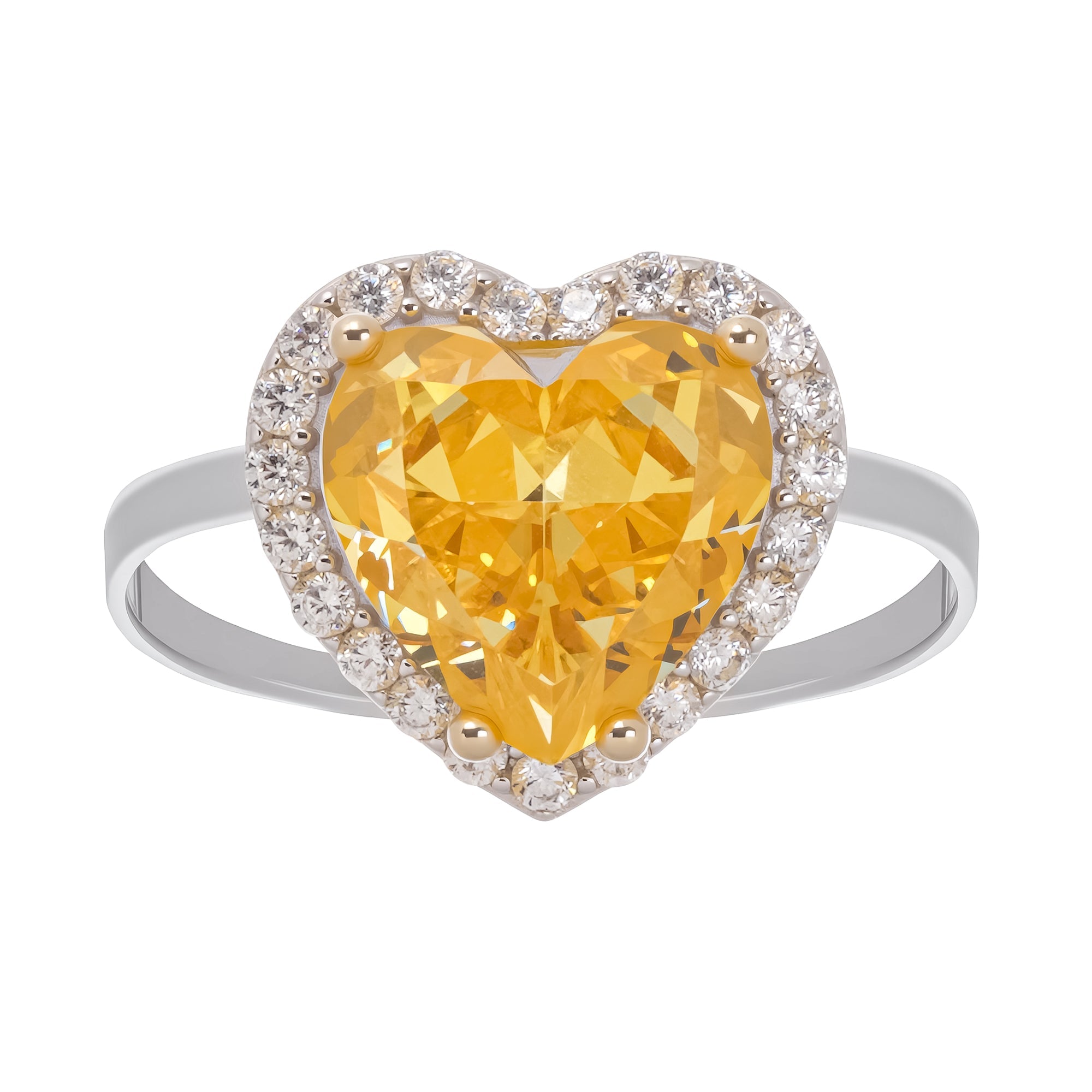 ÉPHÉMÈRE YELLOW HEART GEMSTONE STERLING SILVER RING