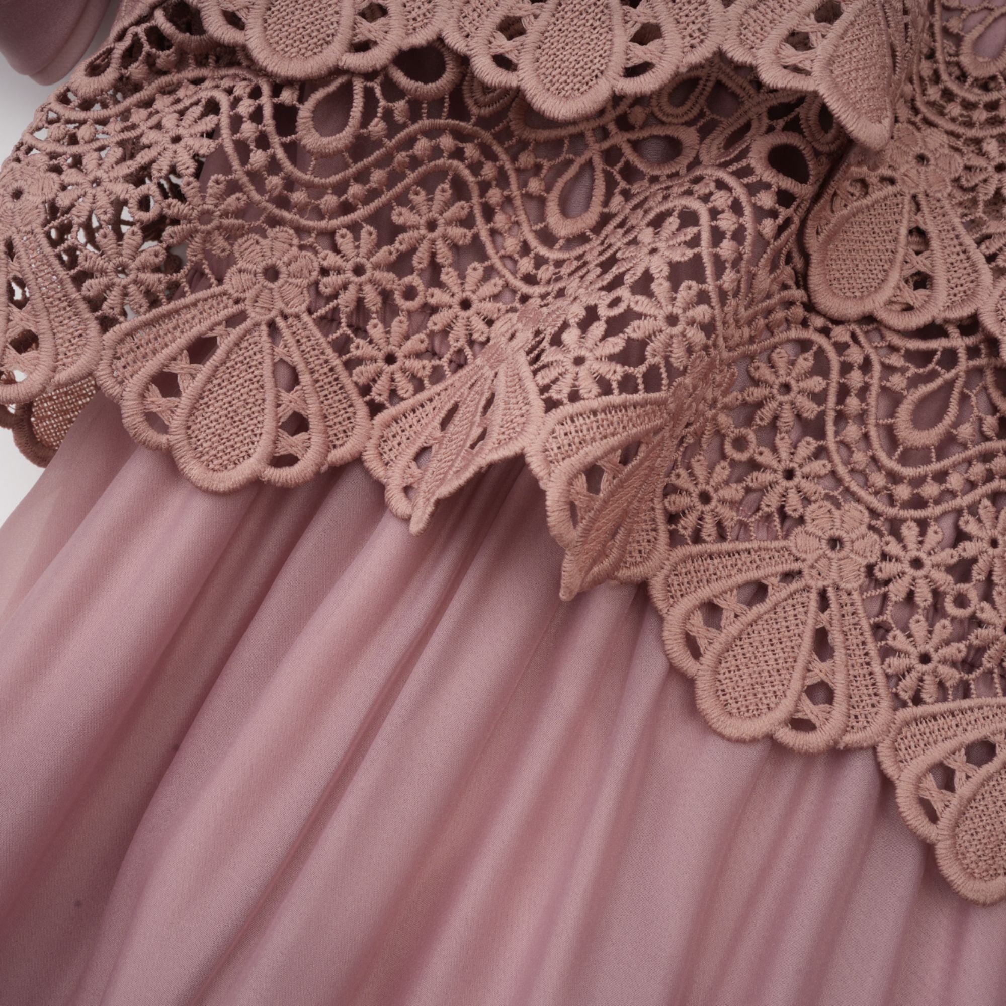 INÈS LACE CUT-OUT TIERED MIDI DRESS