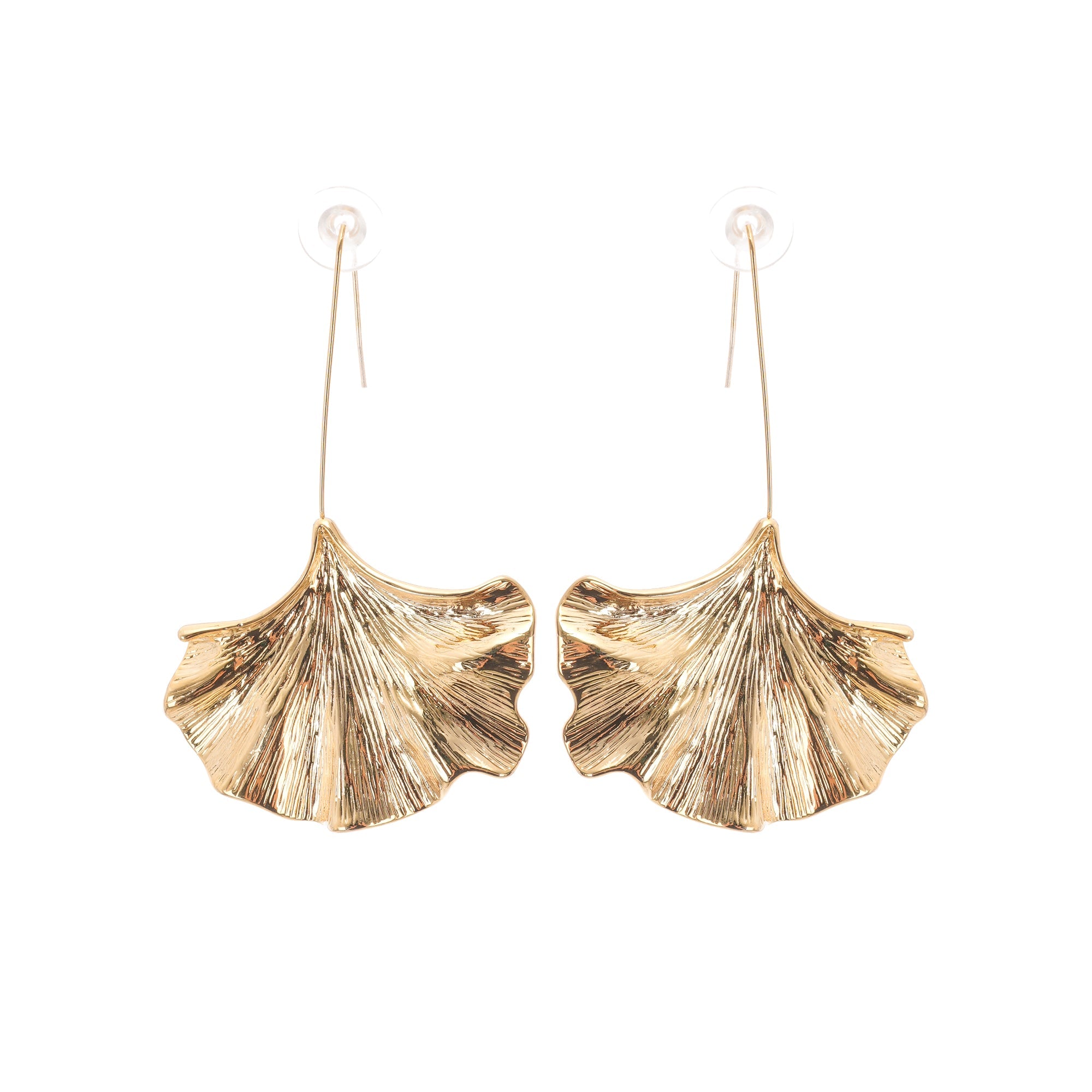 DSC05671 JULIET GOLD GINKGO DROP EARRINGS FOR WEDDING