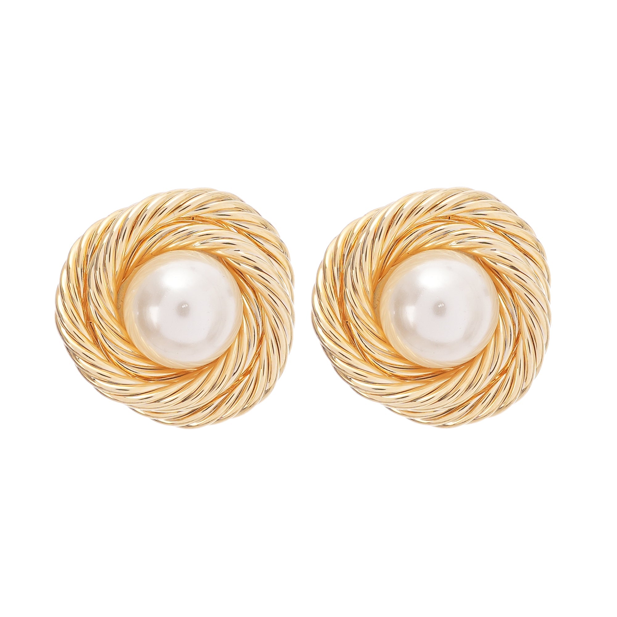 DSC05709 CHLOE FAUX PEARL GOLD EARRINGS | ELEGANT PARTY