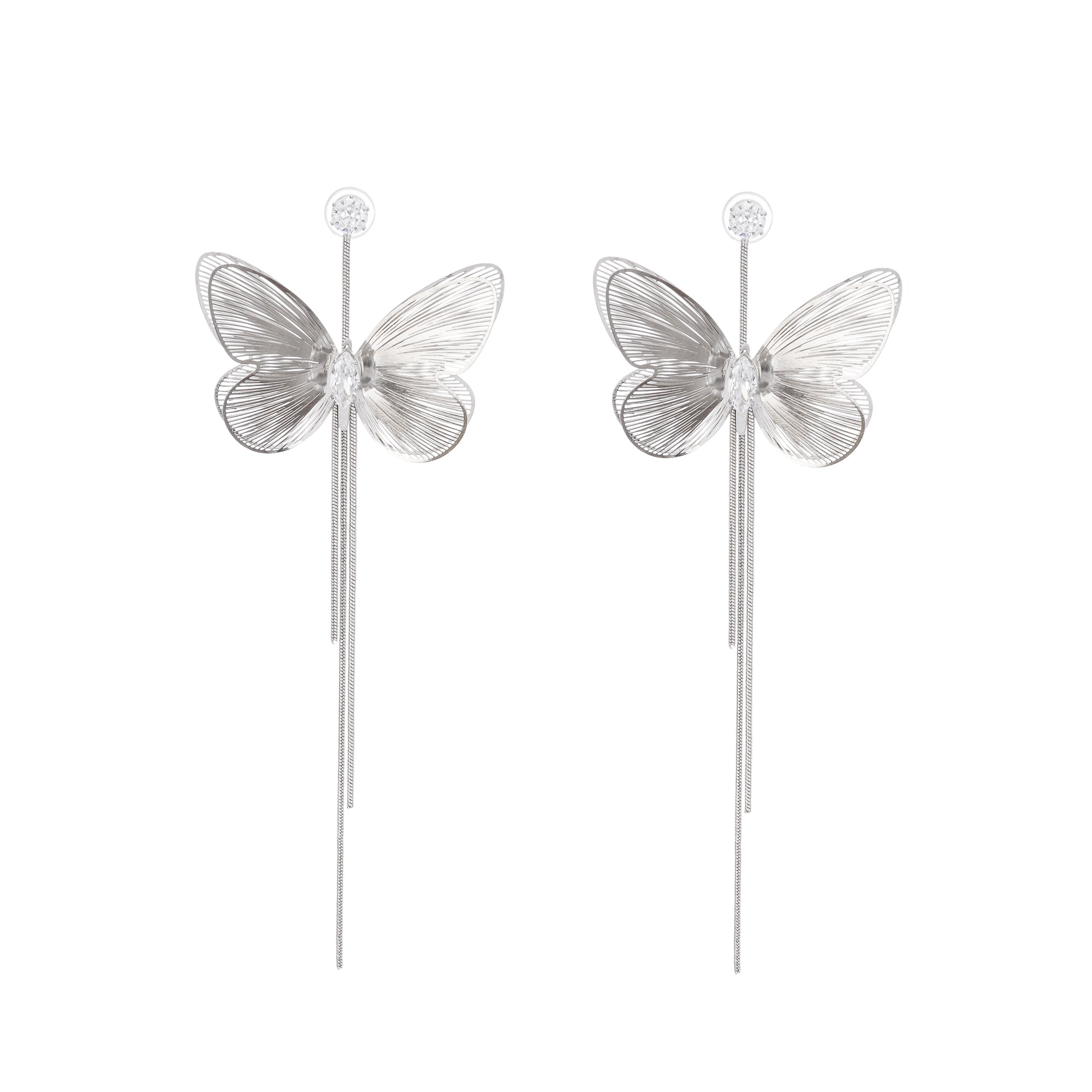 DSC05739 ZOË BUTTERFLY FRINGE DANGLE EARRINGS FOR PARTY