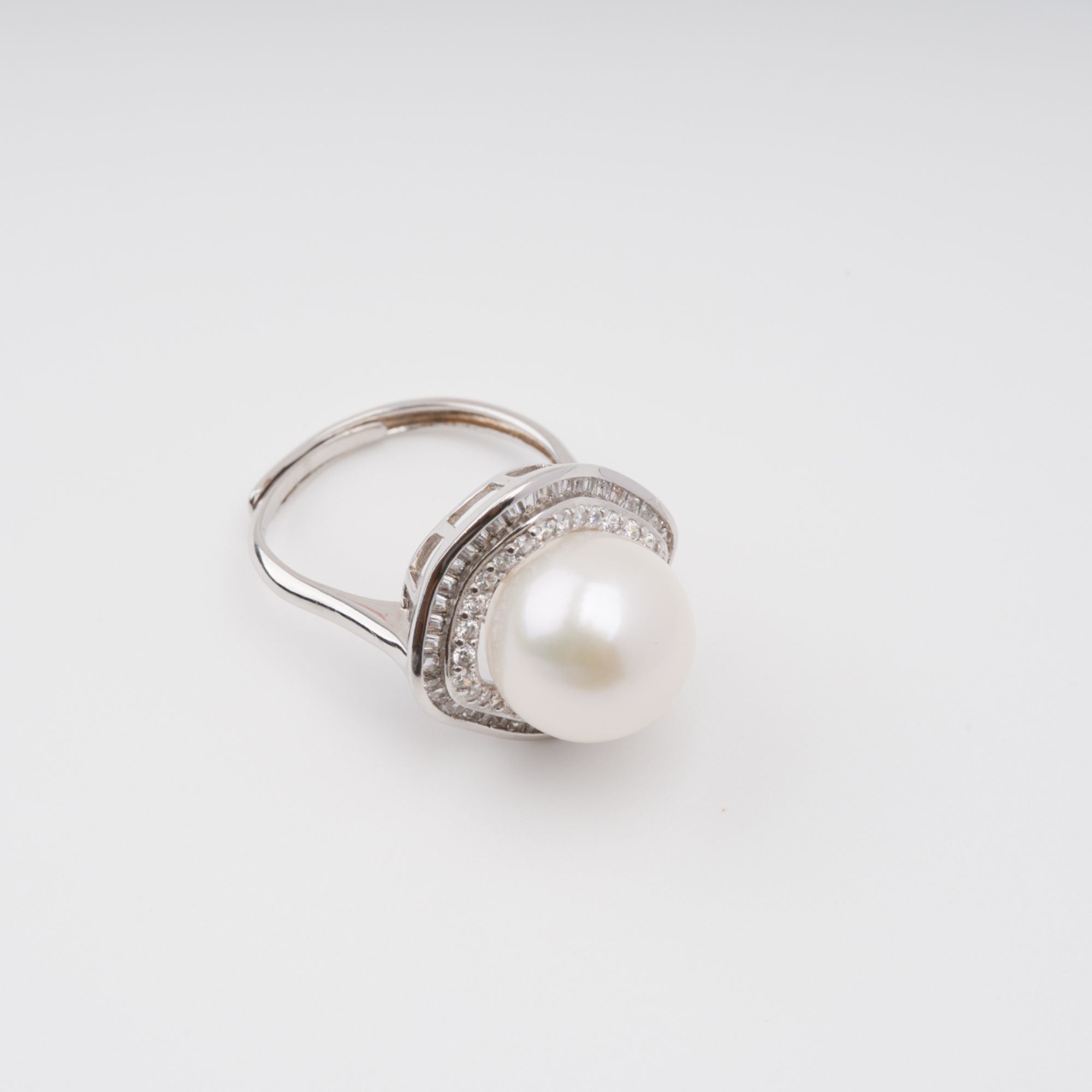 HORTENSE STERLING SILVER PEARL ADJUSTABLE RING