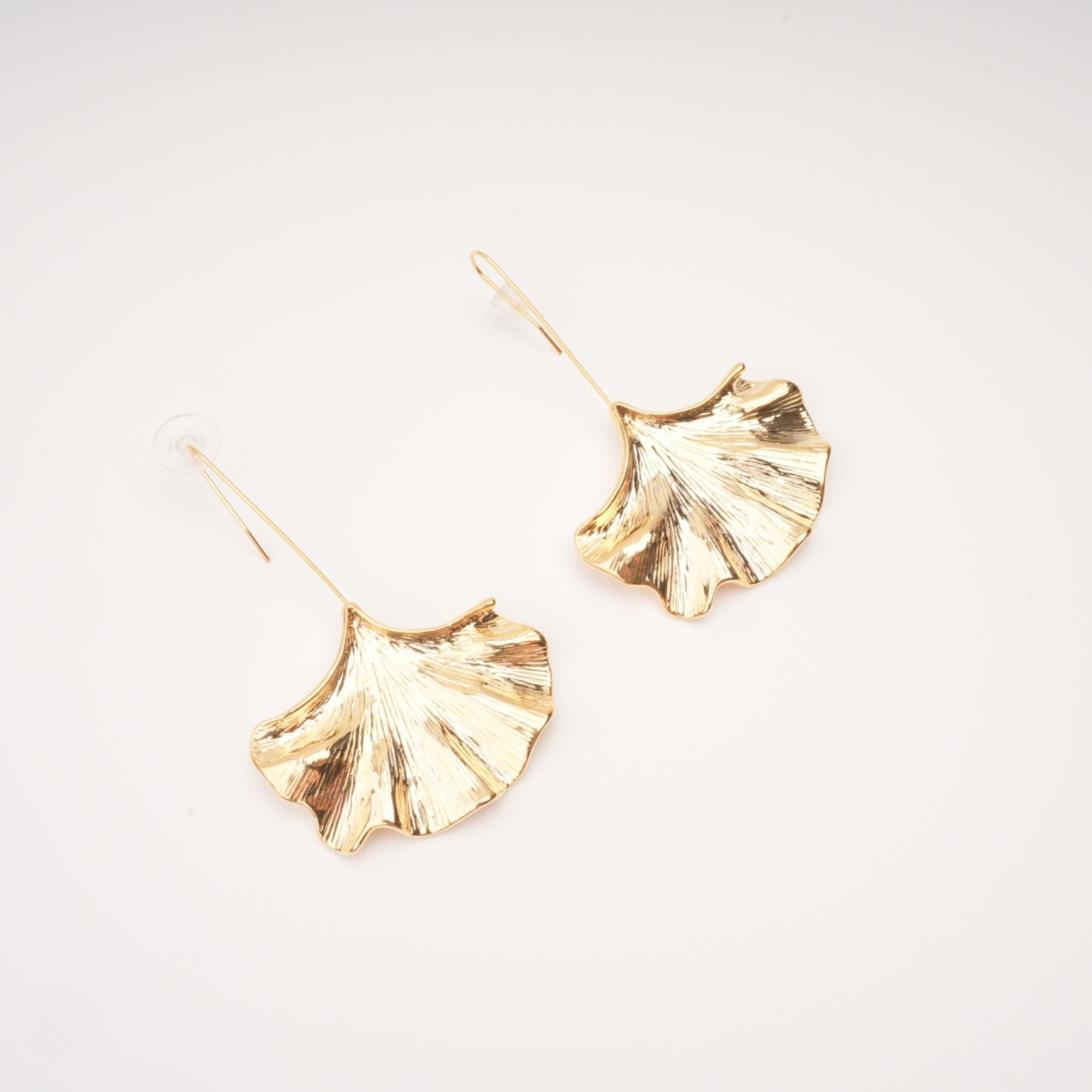 JULIET GOLD GINKGO DROP EARRINGS FOR WEDDING