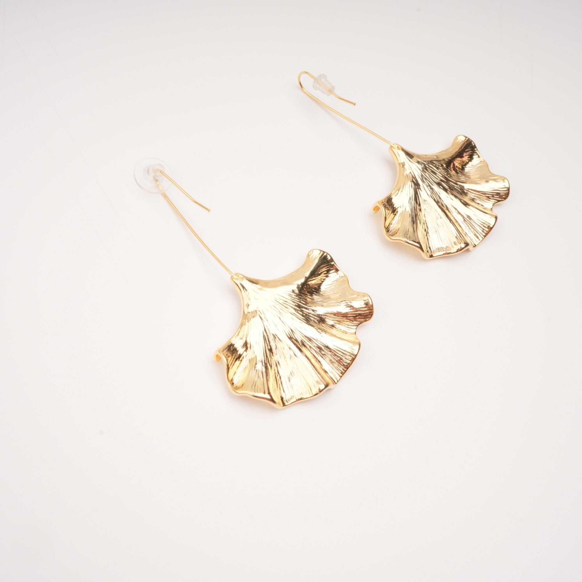JULIET GOLD GINKGO DROP EARRINGS FOR WEDDING