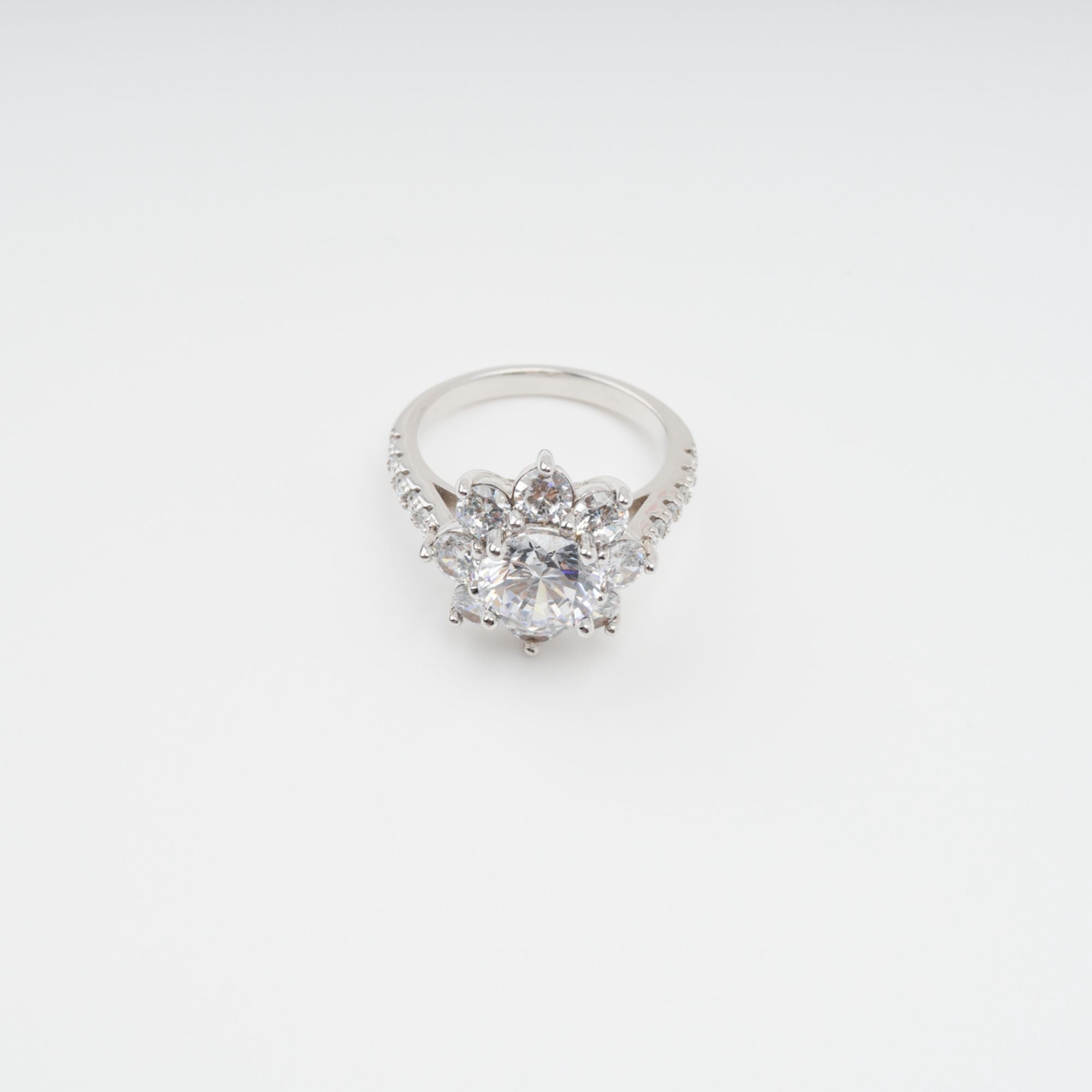 ÉMILIE STERLING SILVER FLOWER ZIRCON RING