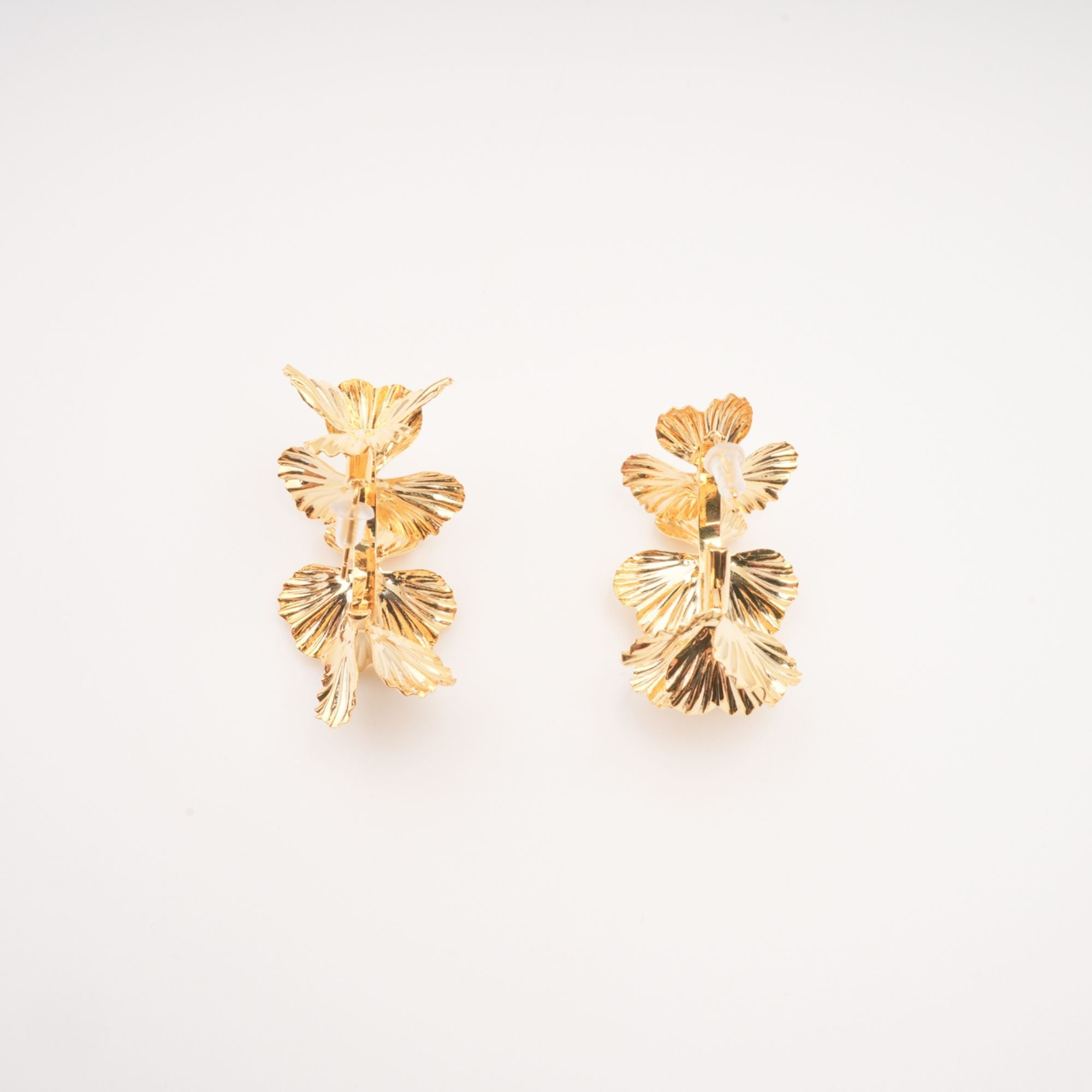 LOLA GOLD FAUX FLOWER DROP EARRINGS