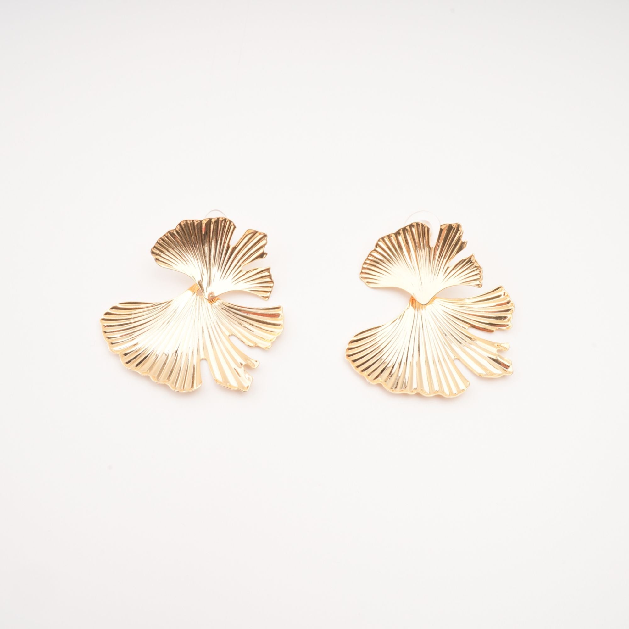 ADRIANA GOLD GINKGO LEAF DROP EARRINGS