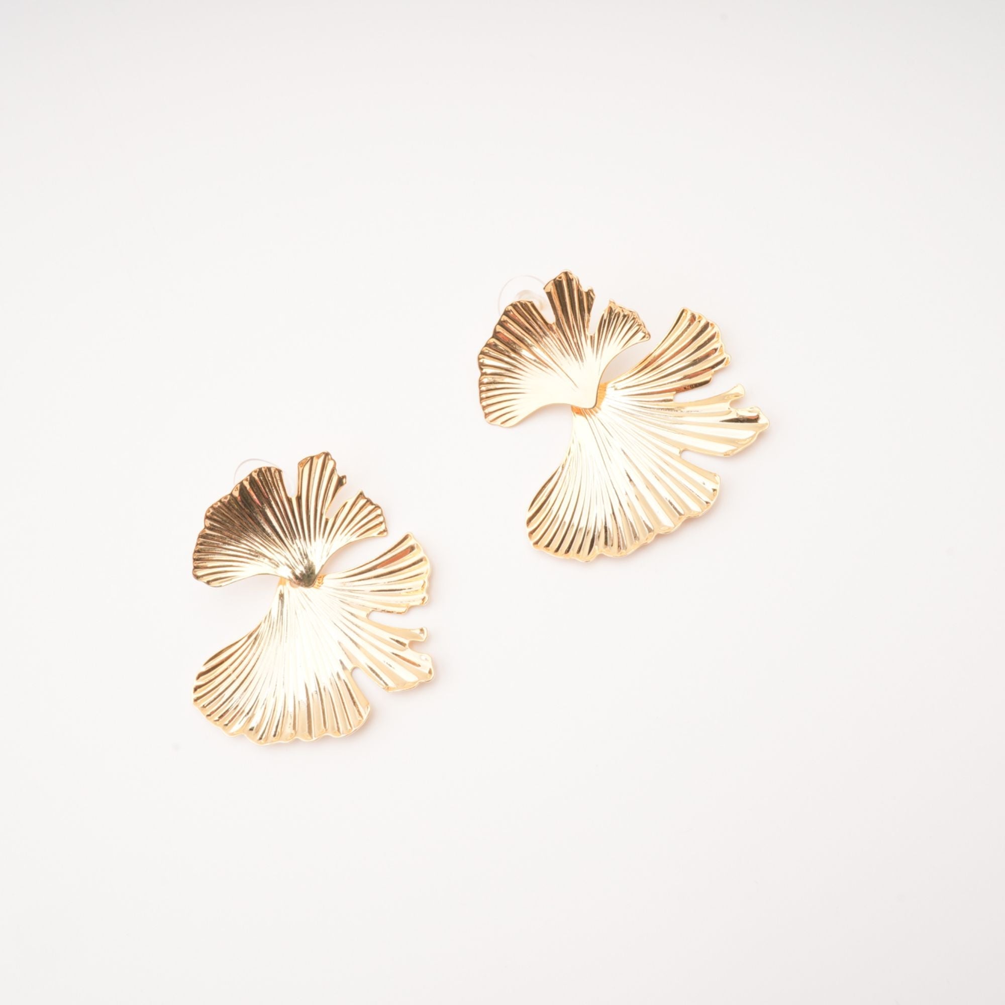 ADRIANA GOLD GINKGO LEAF DROP EARRINGS