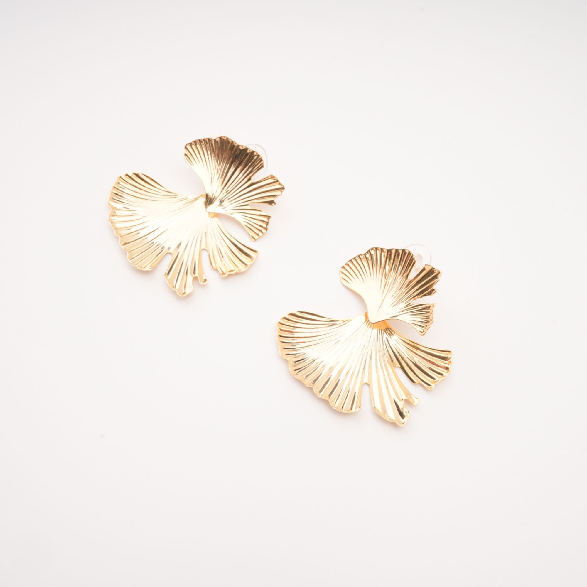ADRIANA GOLD GINKGO LEAF DROP EARRINGS