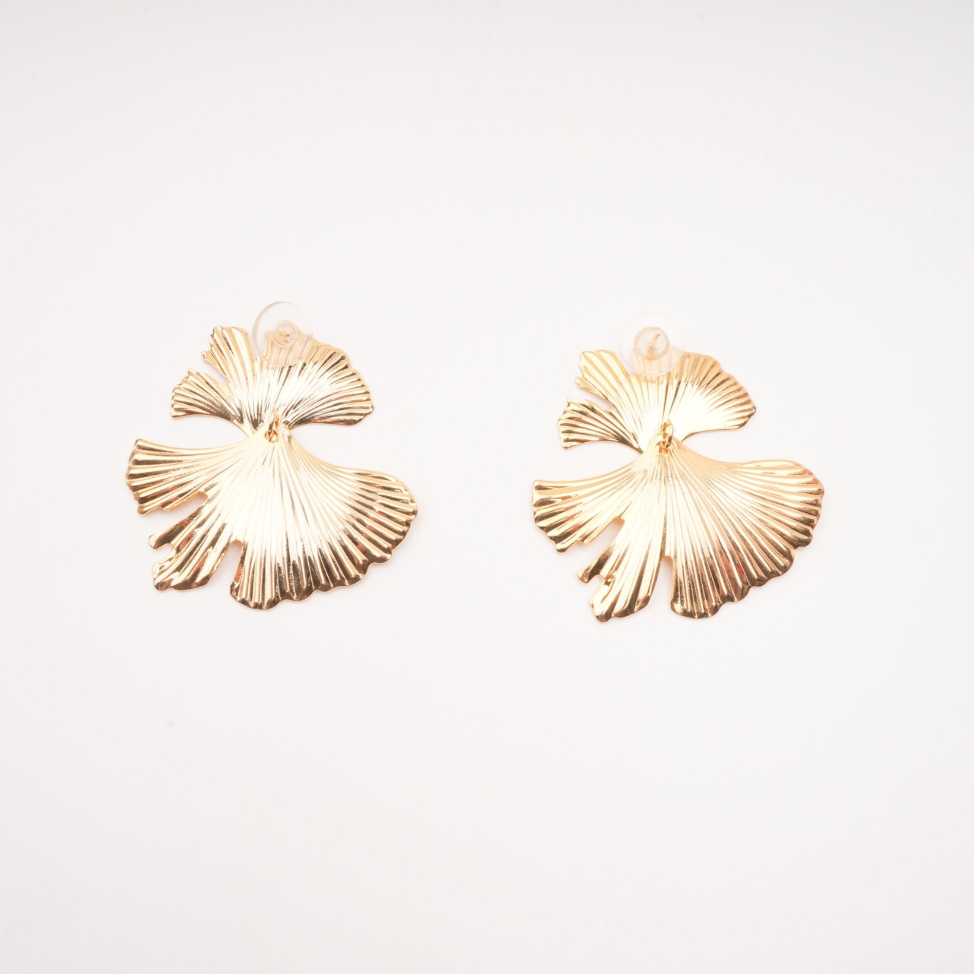 ADRIANA GOLD GINKGO LEAF DROP EARRINGS