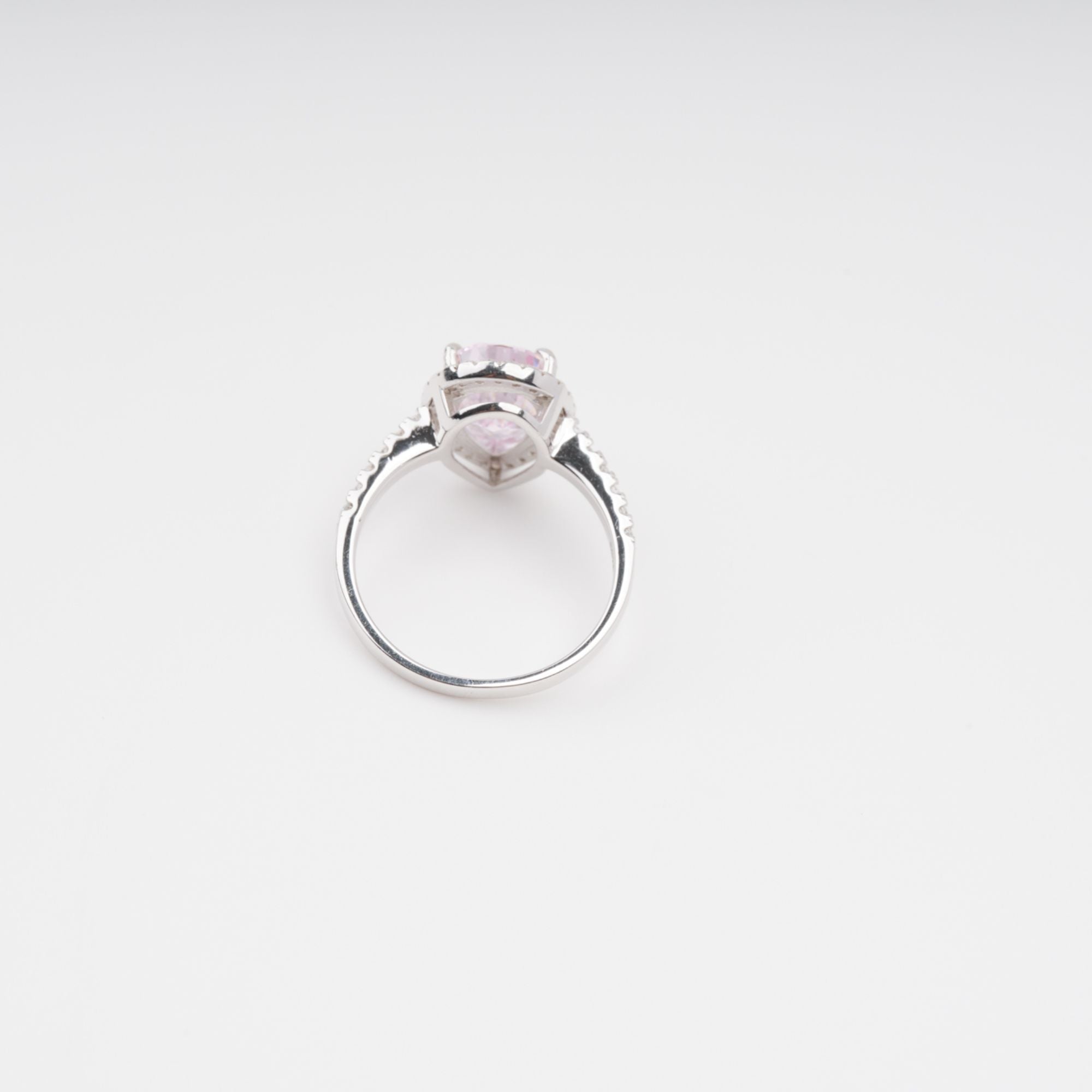 PEAR PINK GEMSTONE STERLING SILVER RING, ELEGANT PARTY